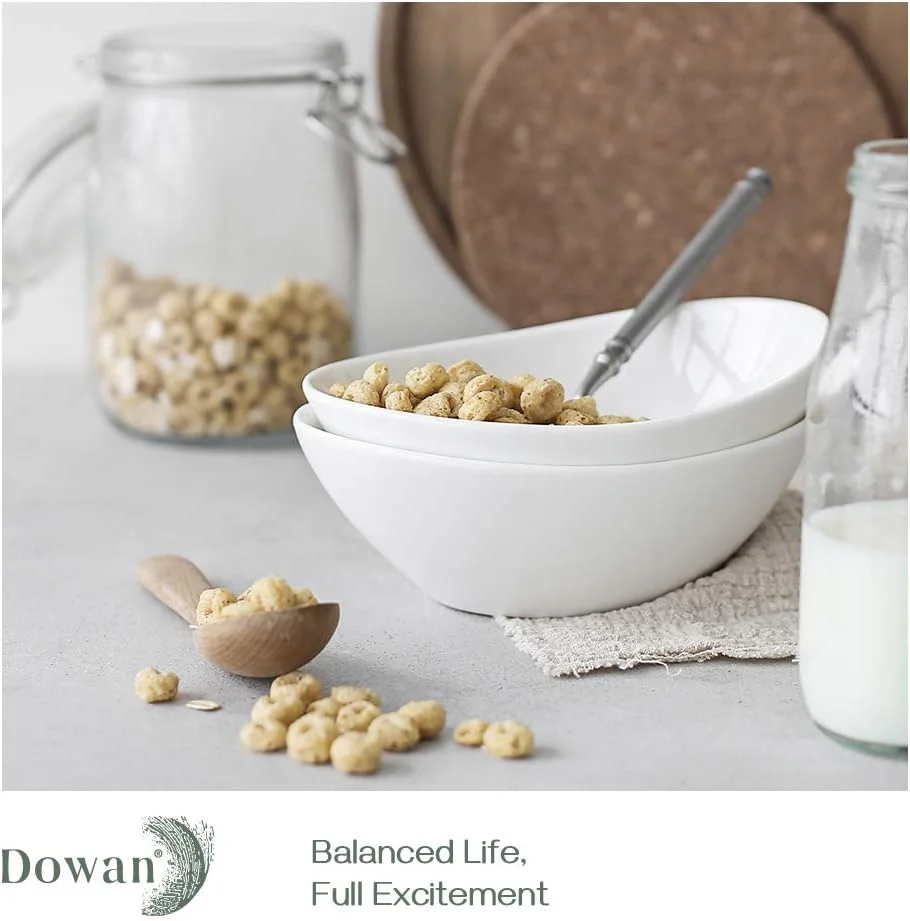 DOWAN کاسه های سفید غلات، مجموعه 6 عددی کاسه های سرامیکی دسر 16 اونسی، کاسه های بیضی بستنی برای غلات، میان وعده، دسر، پاستا و غذای جانبی، قابل استفاده در مایکروویو و ماشین ظرفشویی، اندازه مناسب برای مهمانی های چای باغ DOWAN کاسه های سفید غلات، مجموعه 6 عددی کاسه های سرامیکی دسر 16 اونسی، کاسه های بیضی بستنی برای غلات، میان وعده، دسر، پاستا و غذای جانبی، قابل استفاده در مایکروویو و ماشین ظرفشویی، اندازه مناسب برای مهمانی های چای باغ