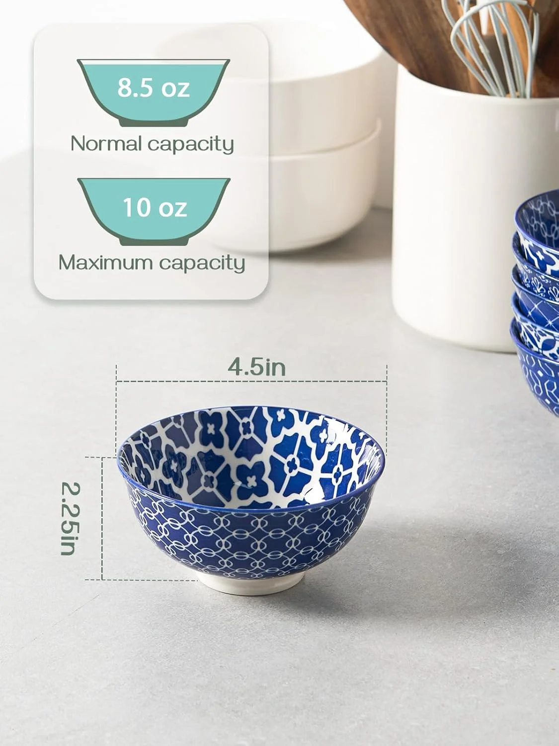 DOWAN کاسه کوچک، کاسه دسر سرامیکی 300 میلی لیتری، ست کاسه بستنی آبی و سفید، کاسه های تنقلات قدیمی به سبک چینی، فنجان های آبگوشت برای غوطه ور کردن، مخلفات، سس، مجموعه 6 عددی، D00735E00 DOWAN کاسه کوچک، کاسه دسر سرامیکی 300 میلی لیتری، ست کاسه بستنی آبی و سفید، کاسه های تنقلات قدیمی به سبک چینی، فنجان های آبگوشت برای غوطه ور کردن، مخلفات، سس، مجموعه 6 عددی، D00735E00