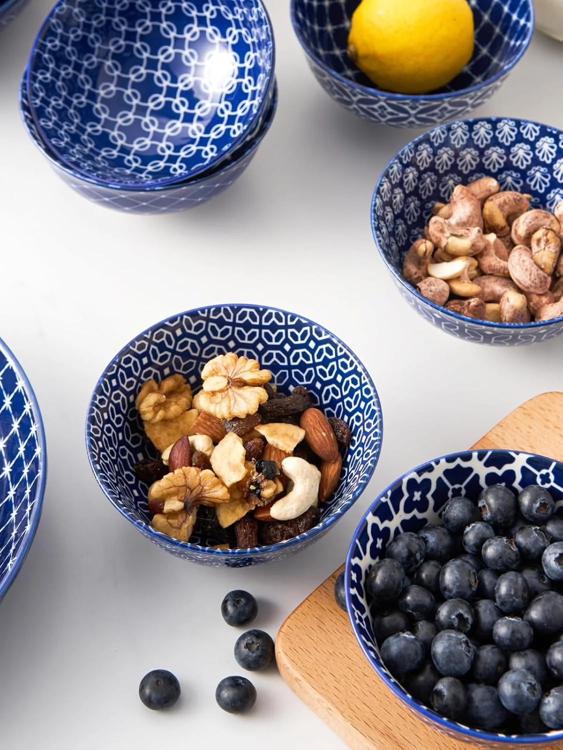 DOWAN کاسه کوچک، کاسه دسر سرامیکی 300 میلی لیتری، ست کاسه بستنی آبی و سفید، کاسه های تنقلات قدیمی به سبک چینی، فنجان های آبگوشت برای غوطه ور کردن، مخلفات، سس، مجموعه 6 عددی، D00735E00 DOWAN کاسه کوچک، کاسه دسر سرامیکی 300 میلی لیتری، ست کاسه بستنی آبی و سفید، کاسه های تنقلات قدیمی به سبک چینی، فنجان های آبگوشت برای غوطه ور کردن، مخلفات، سس، مجموعه 6 عددی، D00735E00