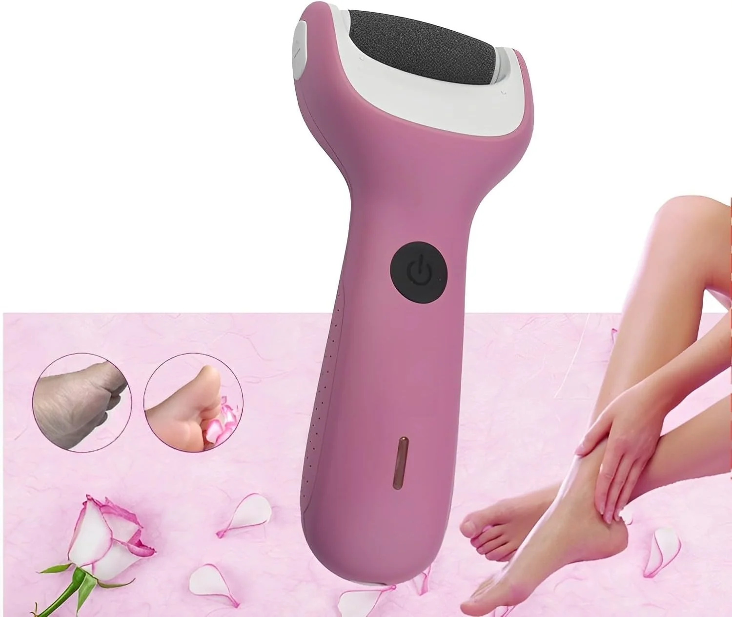 کیت از بین برنده پینه برقی پا IGEturbo، ابزار پدیکور قابل شارژ، مراقبت حرفه ای از پا با 2 سری غلتکی، نمایشگر باتری برای از بین بردن پینه، پوست مرده، سخت و خشک ترک خورده