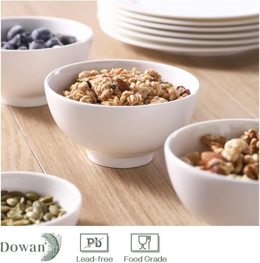 DOWAN ست 8 تایی کاسه های کوچک چینی 10 اونسی برای بستنی، دسر، مخلفات کوچک، سالاد، میوه، دیپ - سفید DOWAN ست 8 تایی کاسه های کوچک چینی 10 اونسی برای بستنی، دسر، مخلفات کوچک، سالاد، میوه، دیپ - سفید