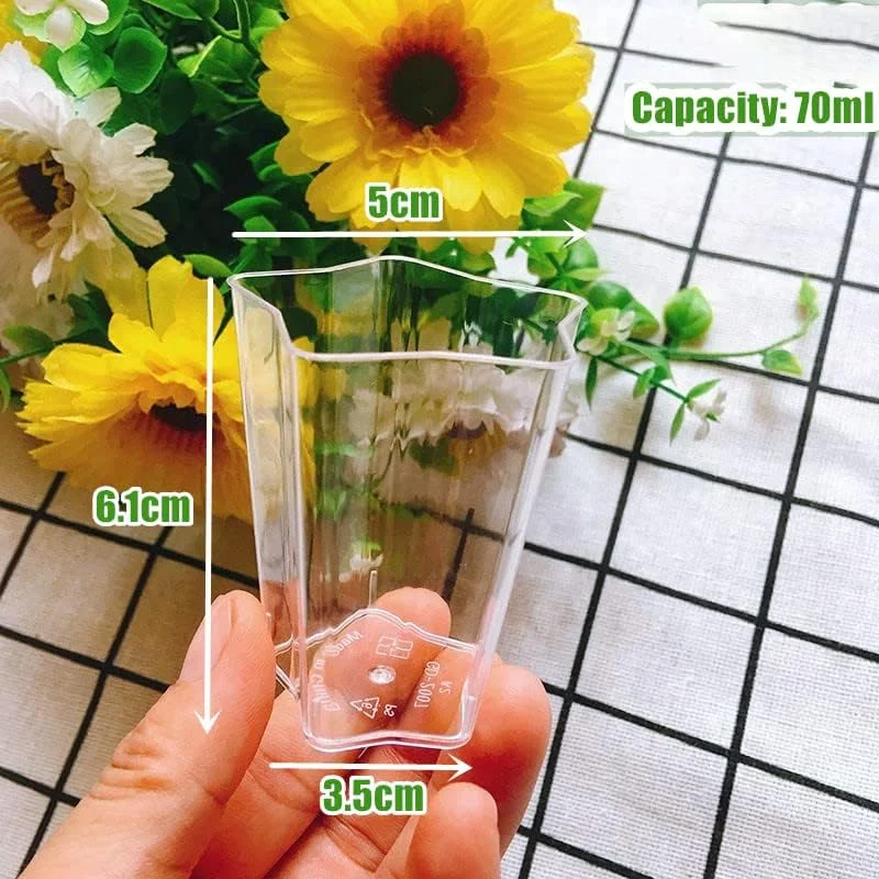 ظروف دسر مینیاتوری NALACAL، 50 عدد، ظروف دسر پلاستیکی 70 میلی لیتری به شکل پنج ضلعی، ظرف پیش غذا شفاف، کاسه سرو قابل استفاده مجدد برای دسر، پودینگ، موس، مهمانی ظروف دسر مینیاتوری NALACAL، 50 عدد، ظروف دسر پلاستیکی 70 میلی لیتری به شکل پنج ضلعی، ظرف پیش غذا شفاف، کاسه سرو قابل استفاده مجدد برای دسر، پودینگ، موس، مهمانی