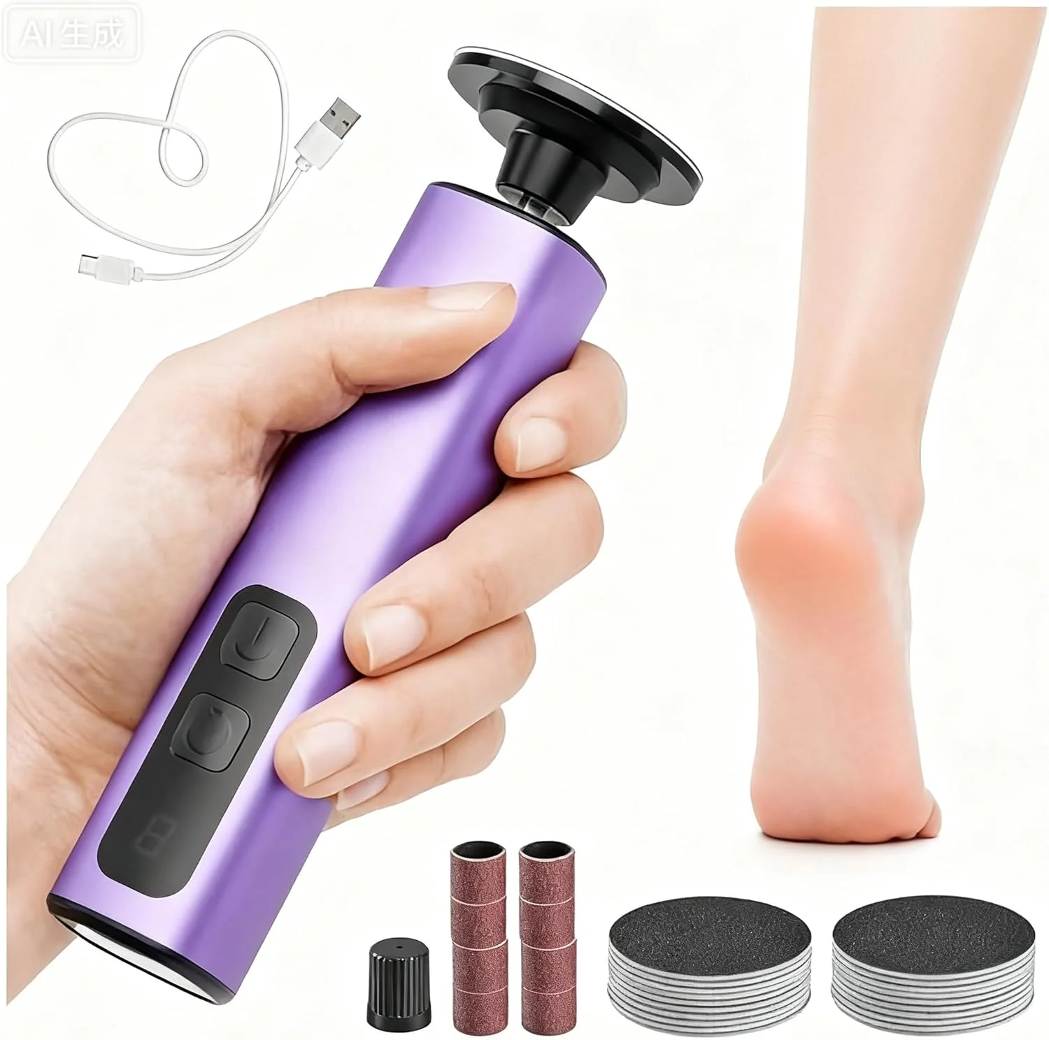 سوهان برقی پدیکور پا اینلیسی، قابل شارژ، سوهان پا 900 دور در دقیقه برای پوست مرده و پاشنه پا، 9 سرعت قابل تنظیم، سمباده پدیکور حرفه ای پا با دیسک (بنفش) سوهان برقی پدیکور پا اینلیسی، قابل شارژ، سوهان پا 900 دور در دقیقه برای پوست مرده و پاشنه پا، 9 سرعت قابل تنظیم، سمباده پدیکور حرفه ای پا با دیسک (بنفش)