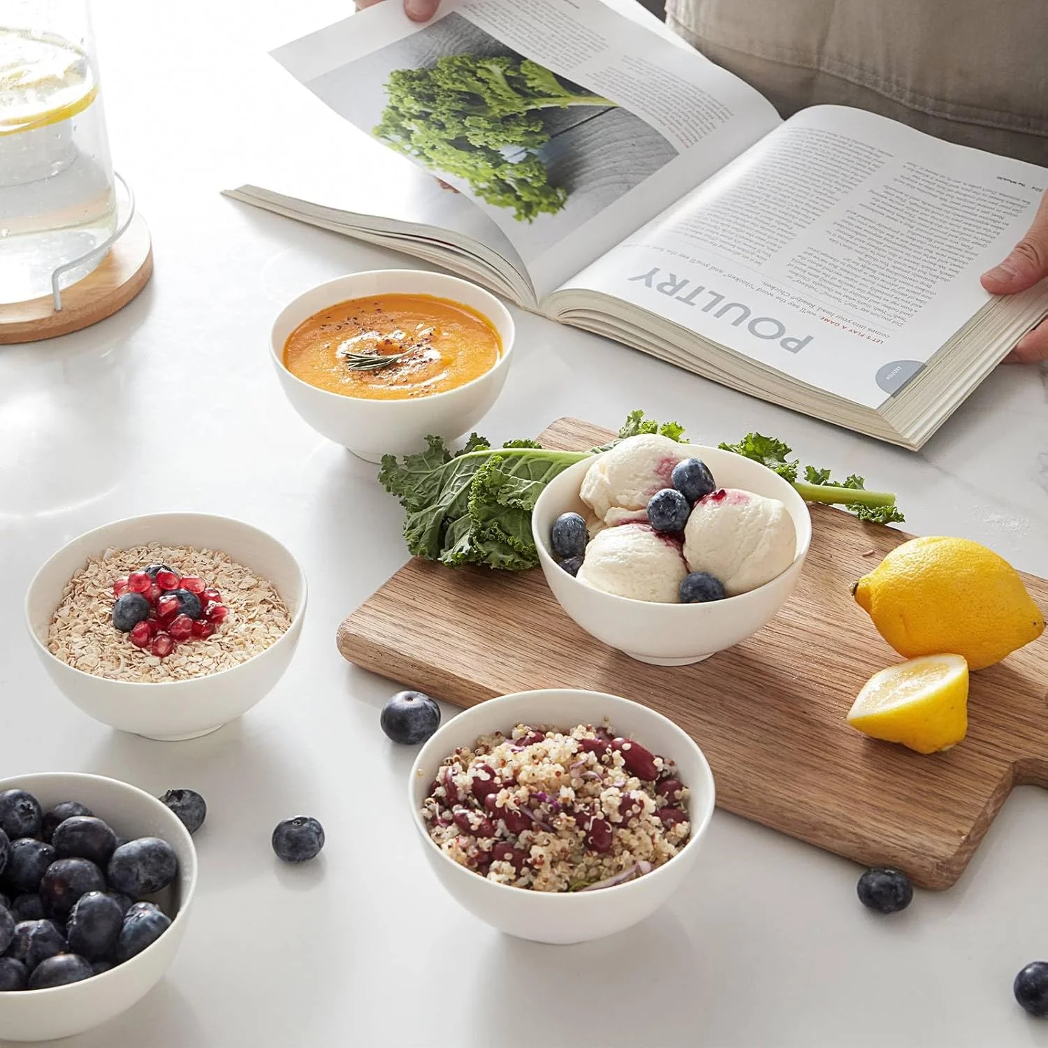 DOWAN ست 8 تایی کاسه های کوچک چینی 10 اونسی برای بستنی، دسر، مخلفات کوچک، سالاد، میوه، دیپ - سفید DOWAN ست 8 تایی کاسه های کوچک چینی 10 اونسی برای بستنی، دسر، مخلفات کوچک، سالاد، میوه، دیپ - سفید