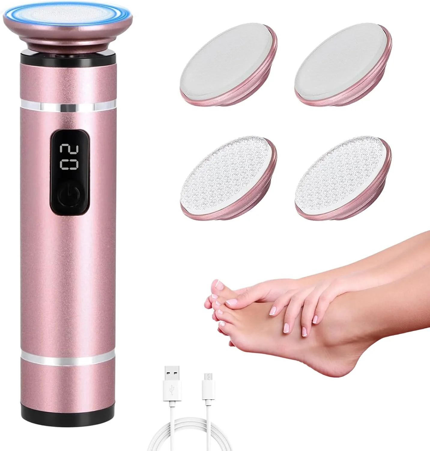 سوهان برقی پینه پا Hengrongshen، 2 در 1، دستگاه برقی از بین برنده پینه پا با 4 سری نانو شیشه ای، از بین برنده پینه، سوهان برقی پینه پا، برقی برای پوست های مرده/سخت/ترک خورده سوهان برقی پینه پا Hengrongshen، 2 در 1، دستگاه برقی از بین برنده پینه پا با 4 سری نانو شیشه ای، از بین برنده پینه، سوهان برقی پینه پا، برقی برای پوست های مرده/سخت/ترک خورده