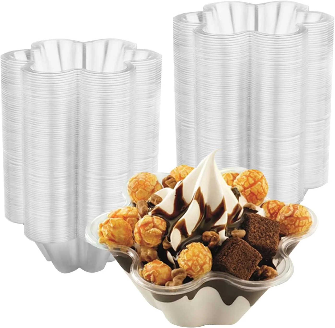 مرکاونیس 200 عددی کاسه دسر پلاستیکی شفاف، فنجان پیش غذای شفاف 8.5 اونسی به شکل گل، فنجان های یکبار مصرف بستنی برای بستنی خوری، دسرهای شکلاتی، پیش غذاها، نمونه دسری، فنجان های دسر پلاستیکی مرکاونیس 200 عددی کاسه دسر پلاستیکی شفاف، فنجان پیش غذای شفاف 8.5 اونسی به شکل گل، فنجان های یکبار مصرف بستنی برای بستنی خوری، دسرهای شکلاتی، پیش غذاها، نمونه دسری، فنجان های دسر پلاستیکی