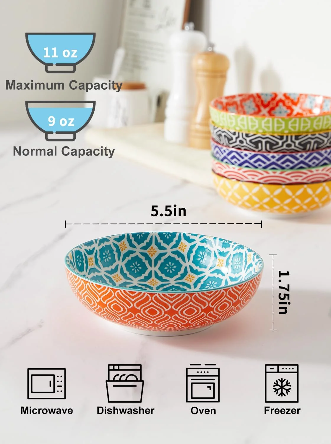 کاسه دسر کوچک Metahom، کاسه های سرامیکی تنقلات برای آشپزخانه، ست کاسه کم عمق رنگارنگ 330 میلی لیتری برای بستنی، چاشنی ها، مخلفات، ست 6 عددی، قابل شستشو در ماشین ظرفشویی و استفاده در مایکروویو کاسه دسر کوچک Metahom، کاسه های سرامیکی تنقلات برای آشپزخانه، ست کاسه کم عمق رنگارنگ 330 میلی لیتری برای بستنی، چاشنی ها، مخلفات، ست 6 عددی، قابل شستشو در ماشین ظرفشویی و استفاده در مایکروویو