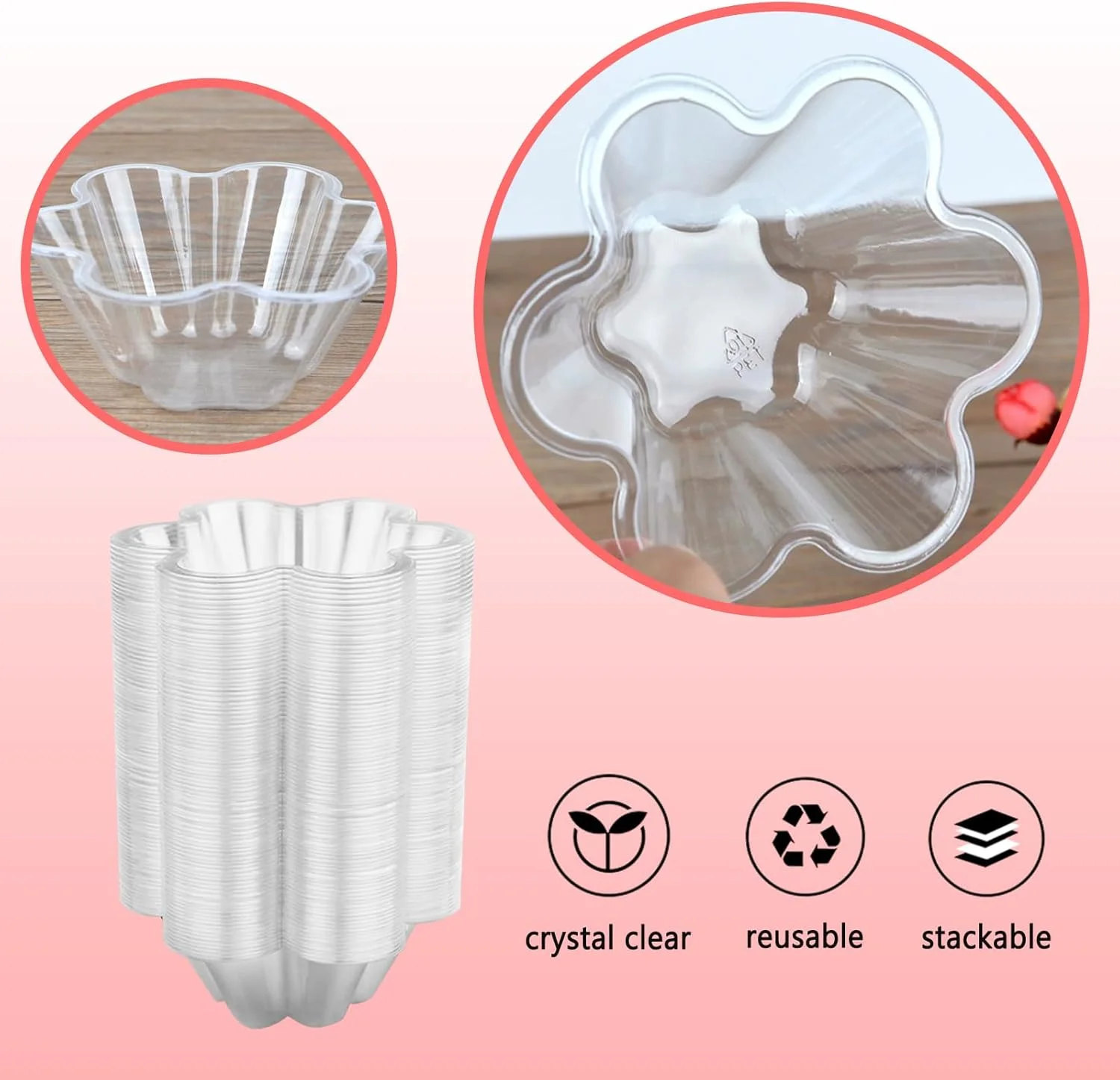 مرکاونیس 200 عددی کاسه دسر پلاستیکی شفاف، فنجان پیش غذای شفاف 8.5 اونسی به شکل گل، فنجان های یکبار مصرف بستنی برای بستنی خوری، دسرهای شکلاتی، پیش غذاها، نمونه دسری، فنجان های دسر پلاستیکی مرکاونیس 200 عددی کاسه دسر پلاستیکی شفاف، فنجان پیش غذای شفاف 8.5 اونسی به شکل گل، فنجان های یکبار مصرف بستنی برای بستنی خوری، دسرهای شکلاتی، پیش غذاها، نمونه دسری، فنجان های دسر پلاستیکی