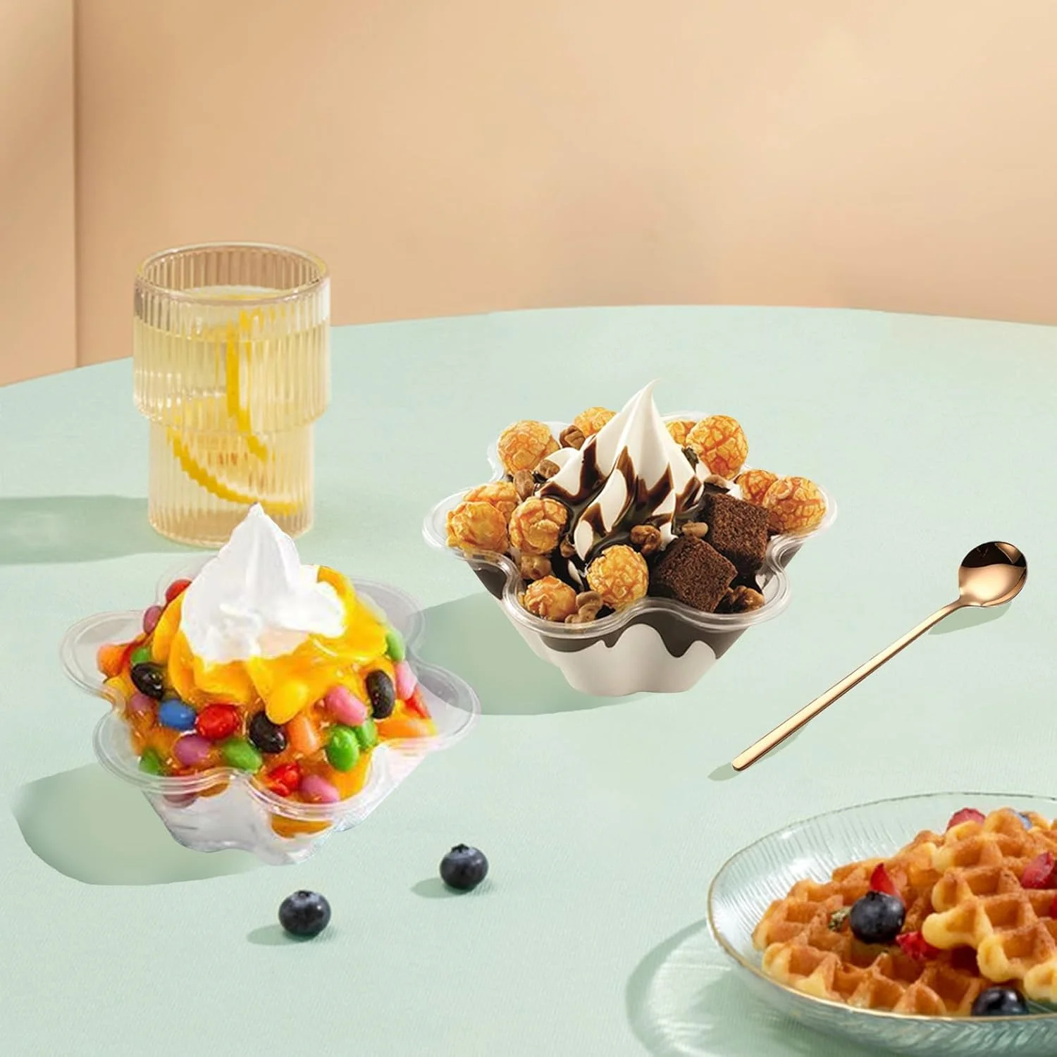 مرکاونیس 200 عددی کاسه دسر پلاستیکی شفاف، فنجان پیش غذای شفاف 8.5 اونسی به شکل گل، فنجان های یکبار مصرف بستنی برای بستنی خوری، دسرهای شکلاتی، پیش غذاها، نمونه دسری، فنجان های دسر پلاستیکی مرکاونیس 200 عددی کاسه دسر پلاستیکی شفاف، فنجان پیش غذای شفاف 8.5 اونسی به شکل گل، فنجان های یکبار مصرف بستنی برای بستنی خوری، دسرهای شکلاتی، پیش غذاها، نمونه دسری، فنجان های دسر پلاستیکی