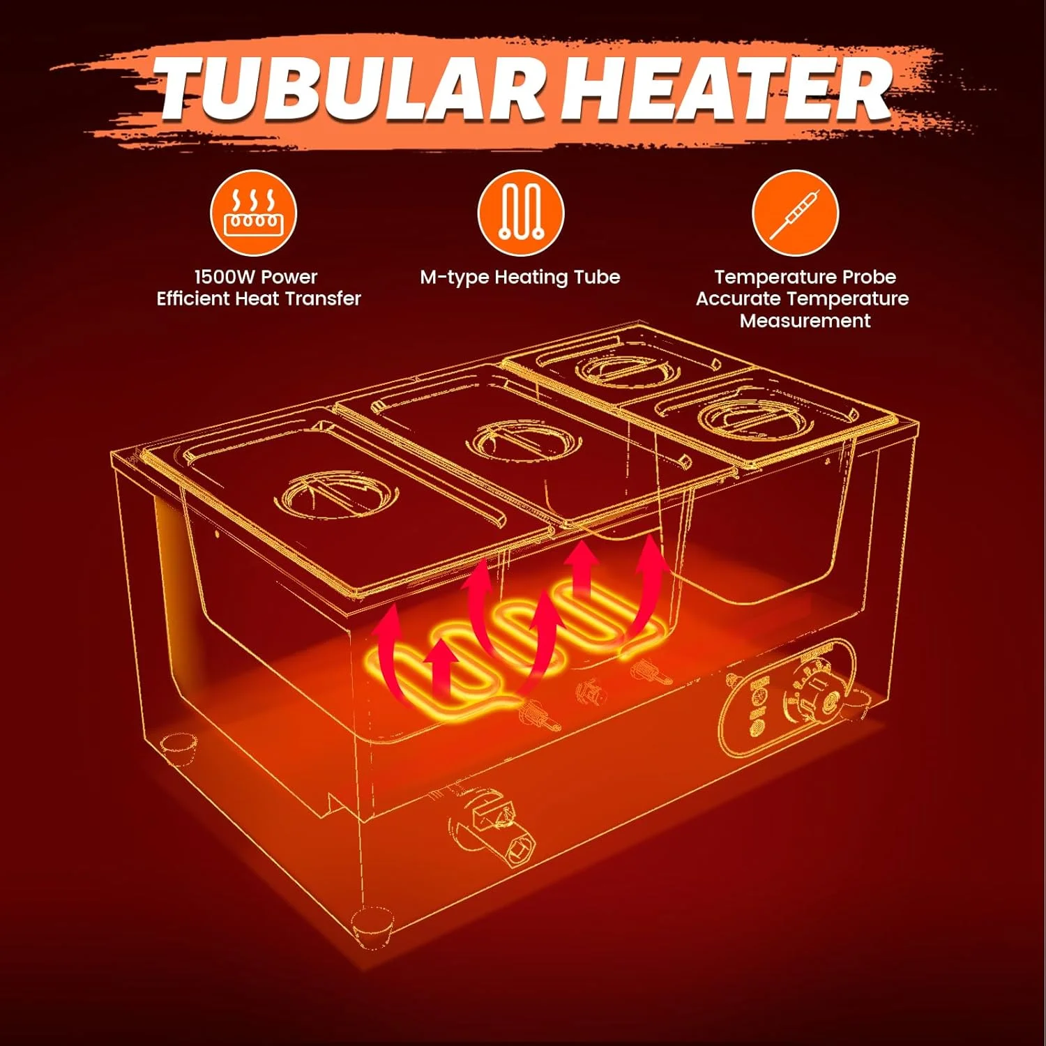 بین ماری برقی استیل موتاکو با تخلیه، 2 عدد ظرف GN 1/3 + 2 عدد ظرف GN 1/6 با درب، گرمکن بوفه، کنترل دمای قابل تنظیم 30 تا 85 درجه سانتیگراد بین ماری برقی استیل موتاکو با تخلیه، 2 عدد ظرف GN 1/3 + 2 عدد ظرف GN 1/6 با درب، گرمکن بوفه، کنترل دمای قابل تنظیم 30 تا 85 درجه سانتیگراد
