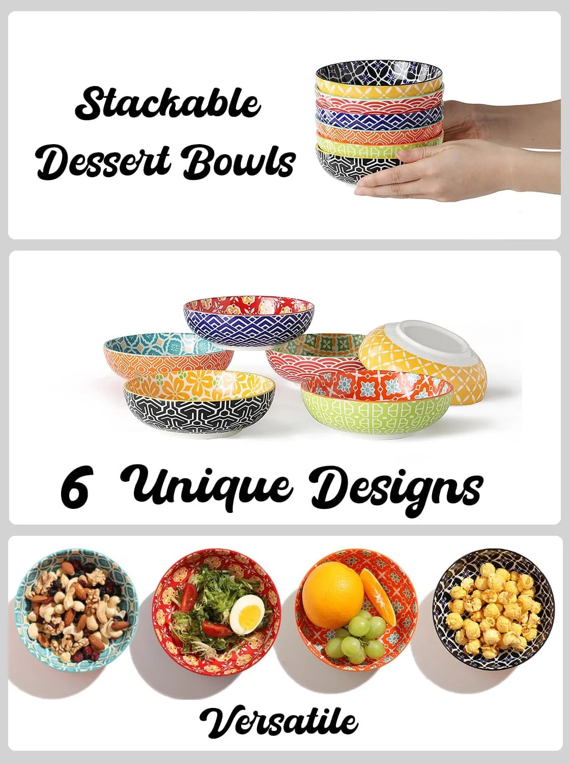 کاسه دسر کوچک Metahom، کاسه های سرامیکی تنقلات برای آشپزخانه، ست کاسه کم عمق رنگارنگ 330 میلی لیتری برای بستنی، چاشنی ها، مخلفات، ست 6 عددی، قابل شستشو در ماشین ظرفشویی و استفاده در مایکروویو کاسه دسر کوچک Metahom، کاسه های سرامیکی تنقلات برای آشپزخانه، ست کاسه کم عمق رنگارنگ 330 میلی لیتری برای بستنی، چاشنی ها، مخلفات، ست 6 عددی، قابل شستشو در ماشین ظرفشویی و استفاده در مایکروویو