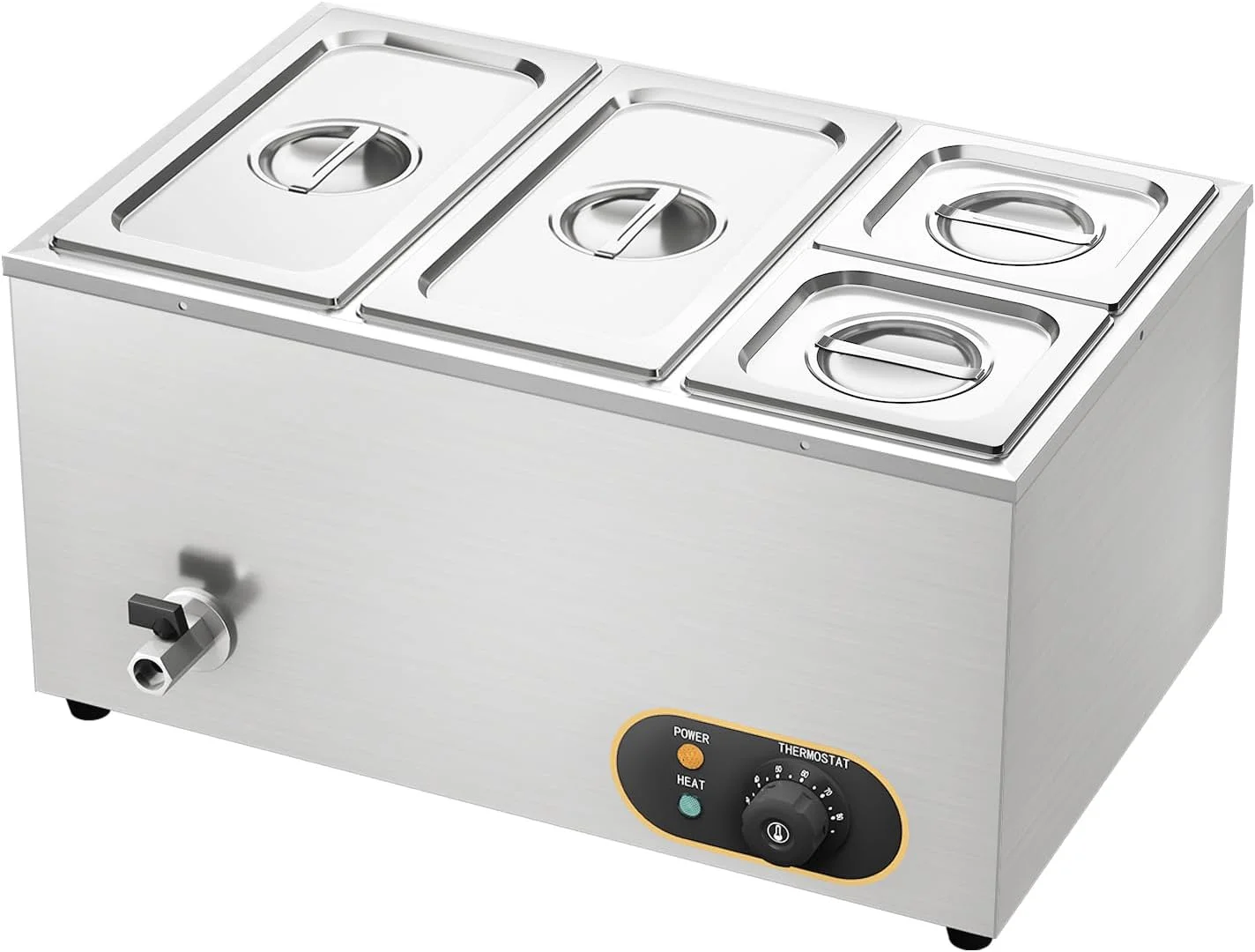 بین ماری برقی استیل موتاکو با تخلیه، 2 عدد ظرف GN 1/3 + 2 عدد ظرف GN 1/6 با درب، گرمکن بوفه، کنترل دمای قابل تنظیم 30 تا 85 درجه سانتیگراد بین ماری برقی استیل موتاکو با تخلیه، 2 عدد ظرف GN 1/3 + 2 عدد ظرف GN 1/6 با درب، گرمکن بوفه، کنترل دمای قابل تنظیم 30 تا 85 درجه سانتیگراد