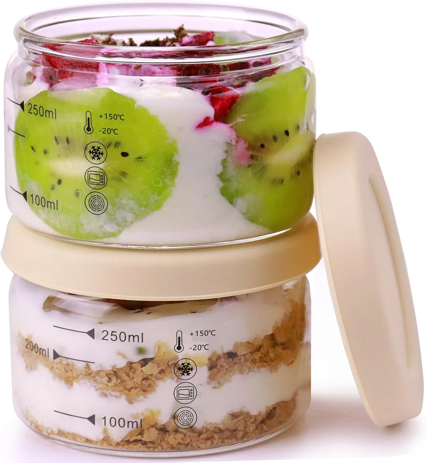 ظروف شیشه ای گرد ماتیفانر 255 گرمی برای پودینگ، ظروف کوچک دسر با درب، کاسه های شیشه ای فریزر، ظرف ناهار شیشه ای کوچک، درب سیلیکونی، کاسه های شیشه ای سبک، فنجان دسر شیشه ای، قابل استفاده در مایکروویو (2 عدد) ظروف شیشه ای گرد ماتیفانر 255 گرمی برای پودینگ، ظروف کوچک دسر با درب، کاسه های شیشه ای فریزر، ظرف ناهار شیشه ای کوچک، درب سیلیکونی، کاسه های شیشه ای سبک، فنجان دسر شیشه ای، قابل استفاده در مایکروویو (2 عدد)