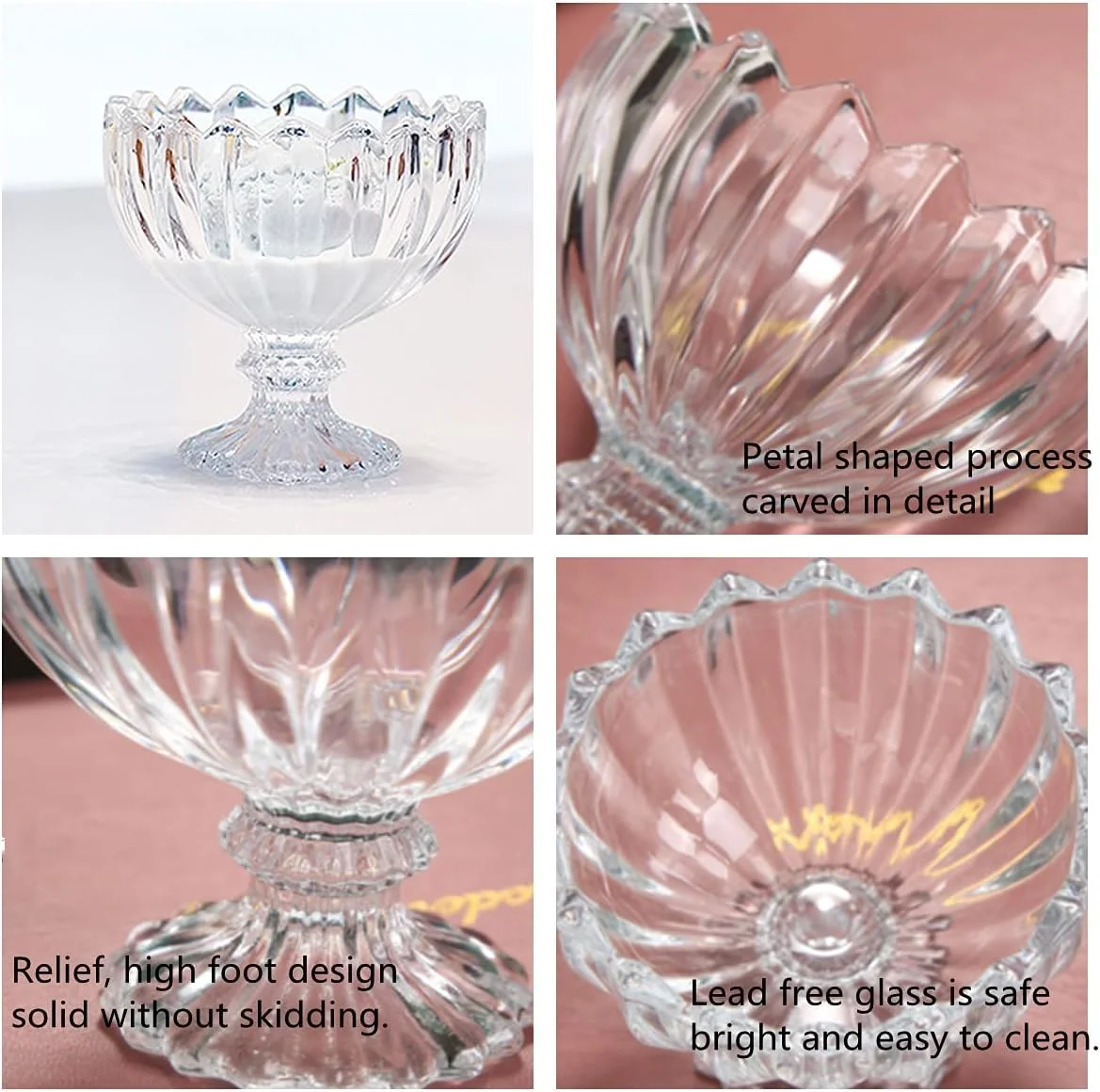 ظروف بستنی شیشه ای MEETOZ، کاسه های دسر، برای دسر، بستنی، میوه، سالاد، میان وعده، کوکتل و غیره (شامل 6 فنجان بستنی شیشه ای و 6 قاشق فلزی) ظروف بستنی شیشه ای MEETOZ، کاسه های دسر، برای دسر، بستنی، میوه، سالاد، میان وعده، کوکتل و غیره (شامل 6 فنجان بستنی شیشه ای و 6 قاشق فلزی)