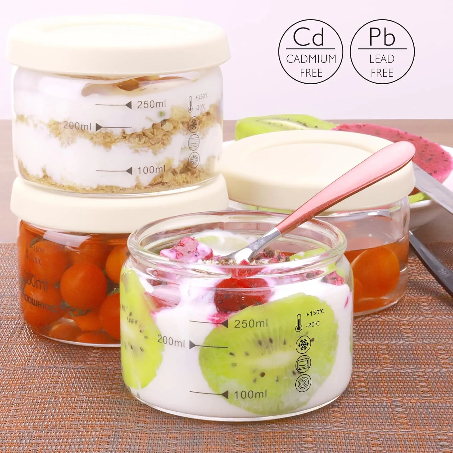 ظروف شیشه ای گرد ماتیفانر 255 گرمی برای پودینگ، ظروف کوچک دسر با درب، کاسه های شیشه ای فریزر، ظرف ناهار شیشه ای کوچک، درب سیلیکونی، کاسه های شیشه ای سبک، فنجان دسر شیشه ای، قابل استفاده در مایکروویو (2 عدد) ظروف شیشه ای گرد ماتیفانر 255 گرمی برای پودینگ، ظروف کوچک دسر با درب، کاسه های شیشه ای فریزر، ظرف ناهار شیشه ای کوچک، درب سیلیکونی، کاسه های شیشه ای سبک، فنجان دسر شیشه ای، قابل استفاده در مایکروویو (2 عدد)