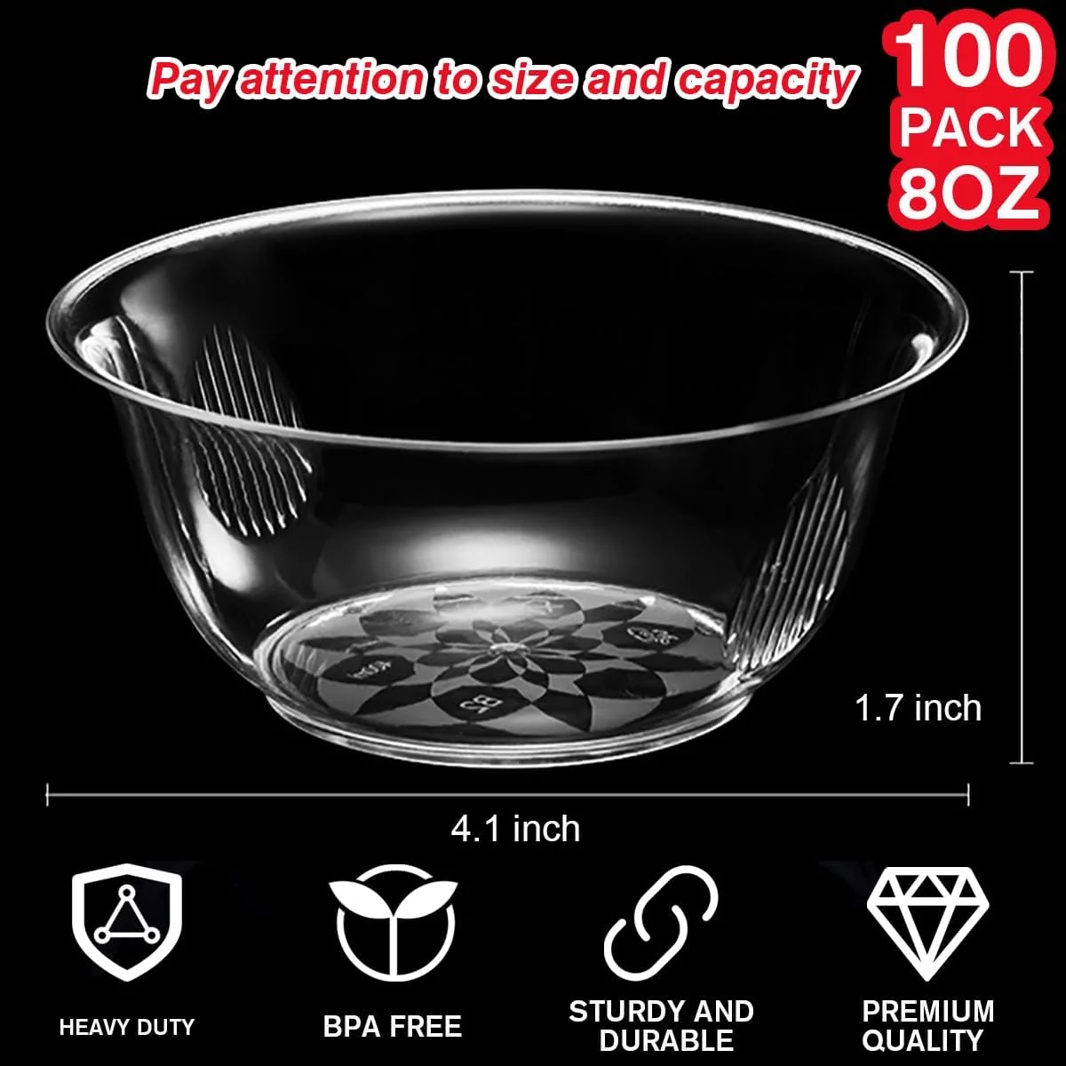 بسته 100 عددی کاسه پلاستیکی سخت MOACOCK، کاسه بستنی 240 میلی لیتری، کاسه دسر پلاستیکی یکبار مصرف شفاف عمده برای پذیرایی، رویدادهای ویژه، لوازم مهمانی، BW-8OZ-100NW بسته 100 عددی کاسه پلاستیکی سخت MOACOCK، کاسه بستنی 240 میلی لیتری، کاسه دسر پلاستیکی یکبار مصرف شفاف عمده برای پذیرایی، رویدادهای ویژه، لوازم مهمانی، BW-8OZ-100NW