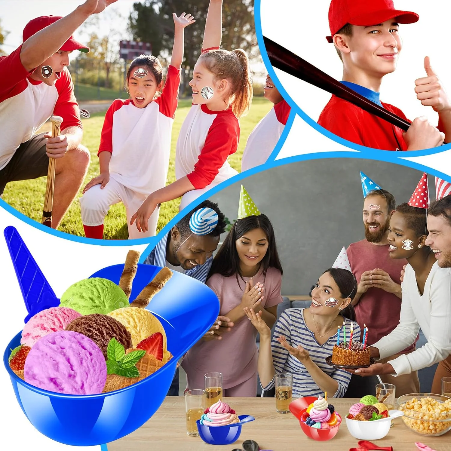 بسته 30 عددی کاسه بستنی کلاه ایمنی بیسبال MEEZY همراه با قاشق، کاسه بستنی کلاه بیسبال، فنجان کلاه بیسبال قابل استفاده مجدد، کاسه دسر تنقلات برای دکوراسیون جشن تولد بیسبال، لوازم مهمانی ورزشی (15 کاسه + 15 قاشق) بسته 30 عددی کاسه بستنی کلاه ایمنی بیسبال MEEZY همراه با قاشق، کاسه بستنی کلاه بیسبال، فنجان کلاه بیسبال قابل استفاده مجدد، کاسه دسر تنقلات برای دکوراسیون جشن تولد بیسبال، لوازم مهمانی ورزشی (15 کاسه + 15 قاشق)