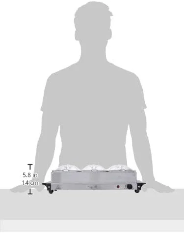 MegaChef Buffet Server & Food Warmer With 3 Removable Sectional Trays, Heated Warming Tray and Removable Tray Frame MegaChef Buffet Server & Food Warmer With 3 Removable Sectional Trays, Heated Warming Tray and Removable Tray Frame