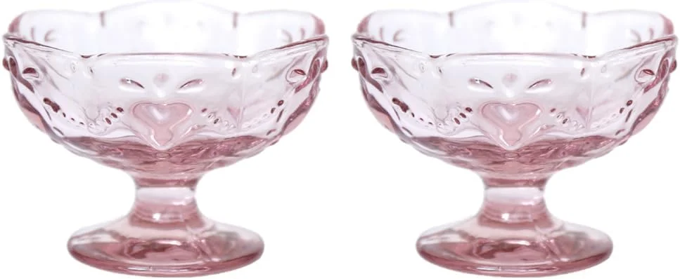 ست 2 عددی کاسه دسر بستنی پایه دار شیشه ای OnePine، ظروف دسر شیشه ای صورتی 140 میلی لیتری، ارتفاع 7 سانتی متر، کاسه های دسر شیشه ای برای دسر، بستنی، سوربت، میوه و پودینگ و غیره. ست 2 عددی کاسه دسر بستنی پایه دار شیشه ای OnePine، ظروف دسر شیشه ای صورتی 140 میلی لیتری، ارتفاع 7 سانتی متر، کاسه های دسر شیشه ای برای دسر، بستنی، سوربت، میوه و پودینگ و غیره.