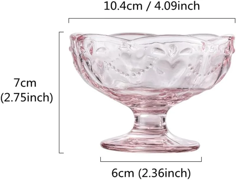 ست 2 عددی کاسه دسر بستنی پایه دار شیشه ای OnePine، ظروف دسر شیشه ای صورتی 140 میلی لیتری، ارتفاع 7 سانتی متر، کاسه های دسر شیشه ای برای دسر، بستنی، سوربت، میوه و پودینگ و غیره. ست 2 عددی کاسه دسر بستنی پایه دار شیشه ای OnePine، ظروف دسر شیشه ای صورتی 140 میلی لیتری، ارتفاع 7 سانتی متر، کاسه های دسر شیشه ای برای دسر، بستنی، سوربت، میوه و پودینگ و غیره.