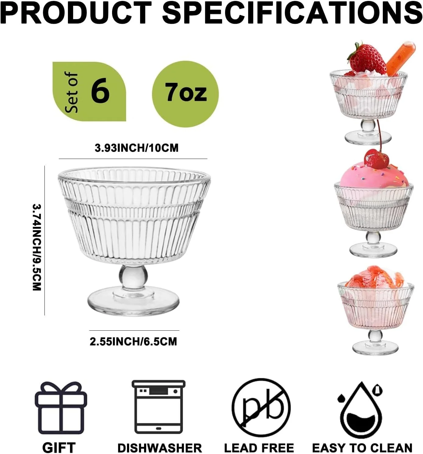 ORCHID M® کاسه های دسر شیشه ای قدیمی، ست 6 تایی فنجان دسر، فنجان بستنی خوری 270 میلی لیتری برای بستنی، میوه، پودینگ، تنقلات کوچک، ماست و پیش غذا ORCHID M® کاسه های دسر شیشه ای قدیمی، ست 6 تایی فنجان دسر، فنجان بستنی خوری 270 میلی لیتری برای بستنی، میوه، پودینگ، تنقلات کوچک، ماست و پیش غذا