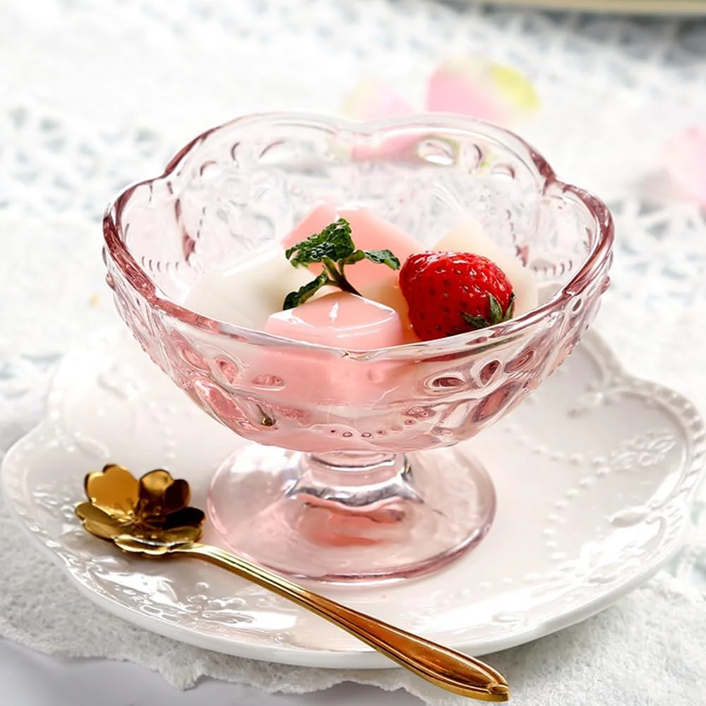 ست 2 عددی کاسه دسر بستنی پایه دار شیشه ای OnePine، ظروف دسر شیشه ای صورتی 140 میلی لیتری، ارتفاع 7 سانتی متر، کاسه های دسر شیشه ای برای دسر، بستنی، سوربت، میوه و پودینگ و غیره. ست 2 عددی کاسه دسر بستنی پایه دار شیشه ای OnePine، ظروف دسر شیشه ای صورتی 140 میلی لیتری، ارتفاع 7 سانتی متر، کاسه های دسر شیشه ای برای دسر، بستنی، سوربت، میوه و پودینگ و غیره.