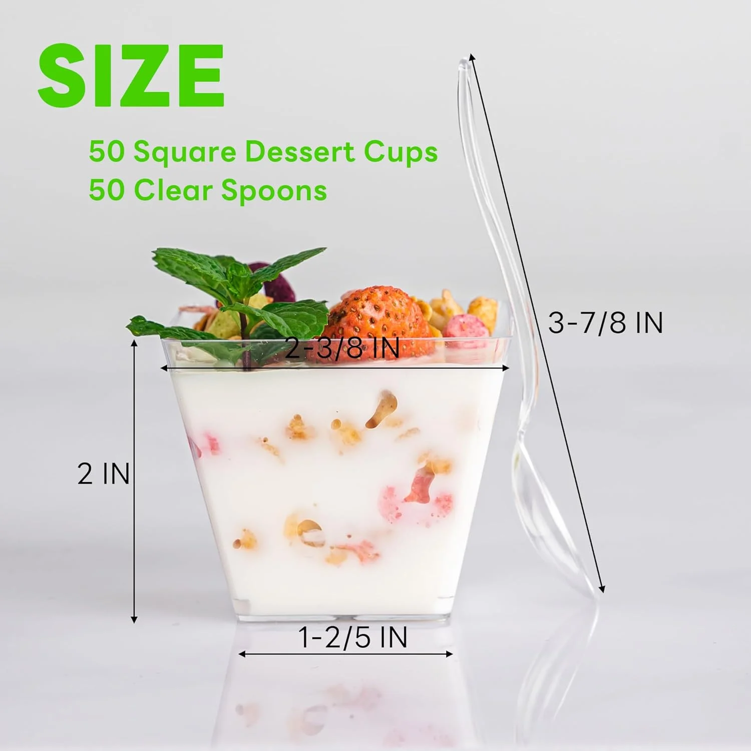 بسته 50 عددی فنجان دسر مینیاتوری 120 میلی لیتری NZVCN با قاشق، کاسه های دسر مربعی شفاف کوچک پلاستیکی فنجان های پارفه فنجان های پیش غذا برای مهمانی عروسی بسته 50 عددی فنجان دسر مینیاتوری 120 میلی لیتری NZVCN با قاشق، کاسه های دسر مربعی شفاف کوچک پلاستیکی فنجان های پارفه فنجان های پیش غذا برای مهمانی عروسی