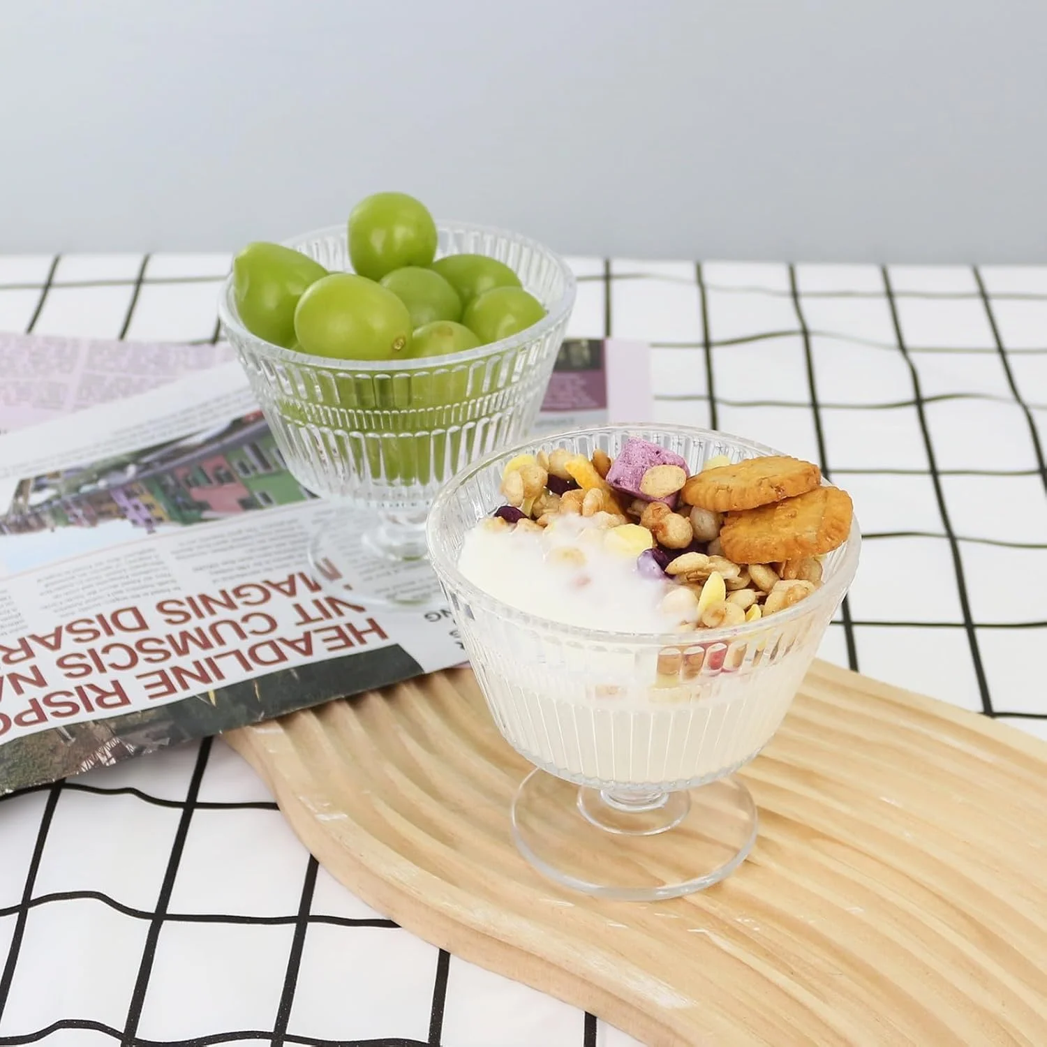 ORCHID M® کاسه های دسر شیشه ای قدیمی، ست 6 تایی فنجان دسر، فنجان بستنی خوری 270 میلی لیتری برای بستنی، میوه، پودینگ، تنقلات کوچک، ماست و پیش غذا ORCHID M® کاسه های دسر شیشه ای قدیمی، ست 6 تایی فنجان دسر، فنجان بستنی خوری 270 میلی لیتری برای بستنی، میوه، پودینگ، تنقلات کوچک، ماست و پیش غذا