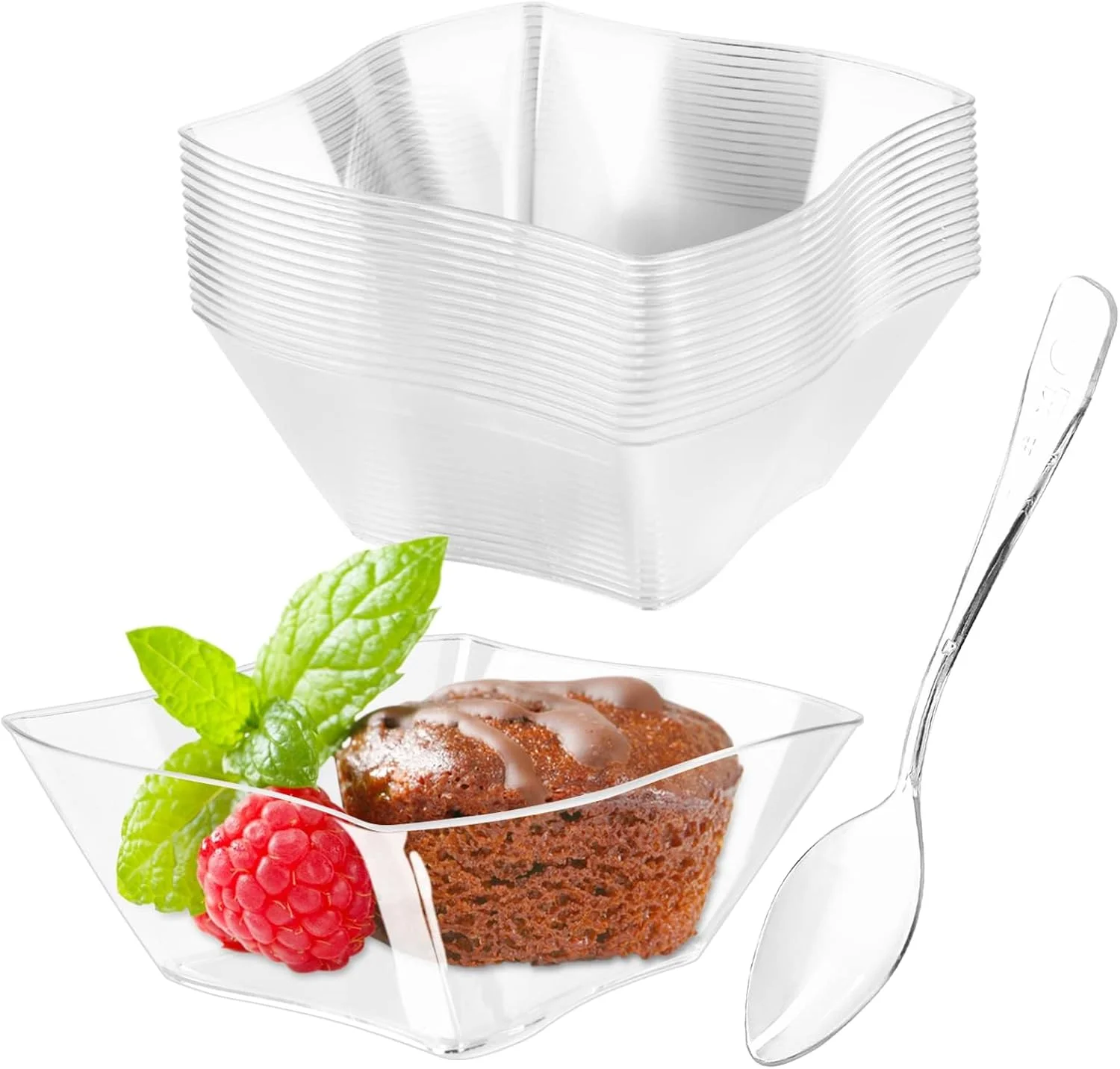 ظروف بستنی با قاشق، بسته 50 عددی فنجان های کوچک پیش غذا پلاستیکی شفاف 5 اونسی، کاسه های دسر یکبار مصرف برای سرو میوه، چیزکیک، پودینگ مهمانی ظروف بستنی با قاشق، بسته 50 عددی فنجان های کوچک پیش غذا پلاستیکی شفاف 5 اونسی، کاسه های دسر یکبار مصرف برای سرو میوه، چیزکیک، پودینگ مهمانی