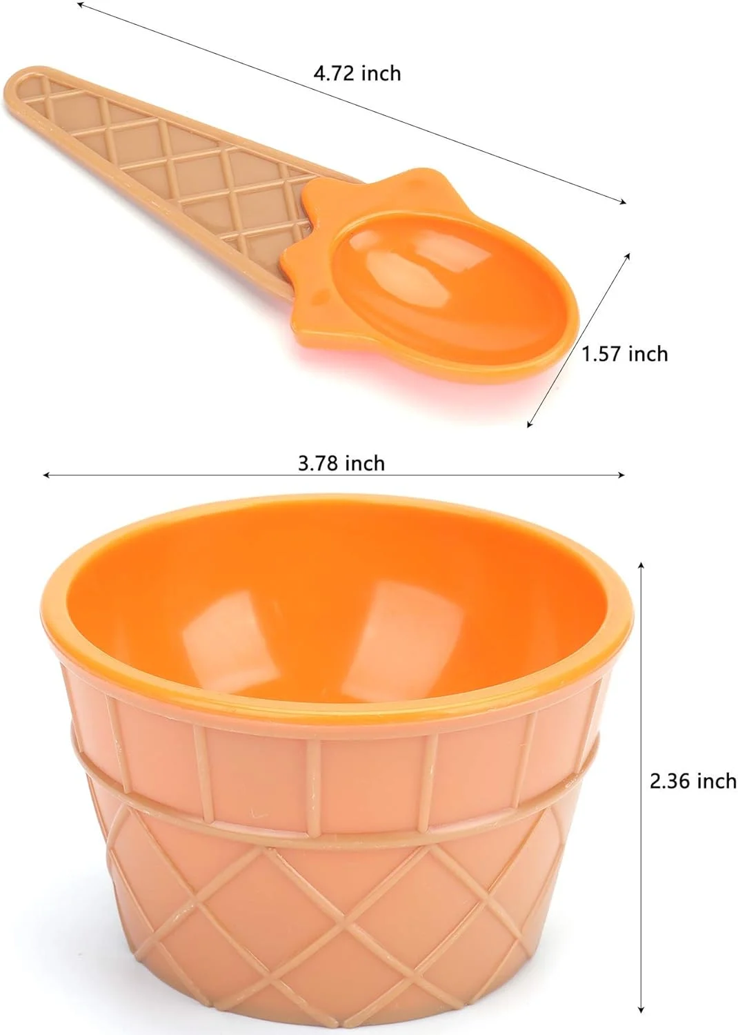 بسته 24 عددی فنجان بستنی با قاشق - کاسه های بستنی پلاستیکی قابل استفاده مجدد برای بستنی خوری و ماست یخ زده بسته 24 عددی فنجان بستنی با قاشق - کاسه های بستنی پلاستیکی قابل استفاده مجدد برای بستنی خوری و ماست یخ زده