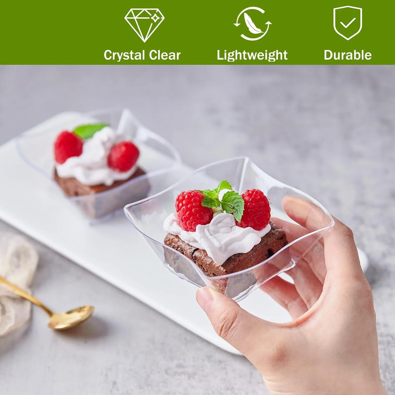 ظروف بستنی با قاشق، بسته 50 عددی فنجان های کوچک پیش غذا پلاستیکی شفاف 5 اونسی، کاسه های دسر یکبار مصرف برای سرو میوه، چیزکیک، پودینگ مهمانی ظروف بستنی با قاشق، بسته 50 عددی فنجان های کوچک پیش غذا پلاستیکی شفاف 5 اونسی، کاسه های دسر یکبار مصرف برای سرو میوه، چیزکیک، پودینگ مهمانی