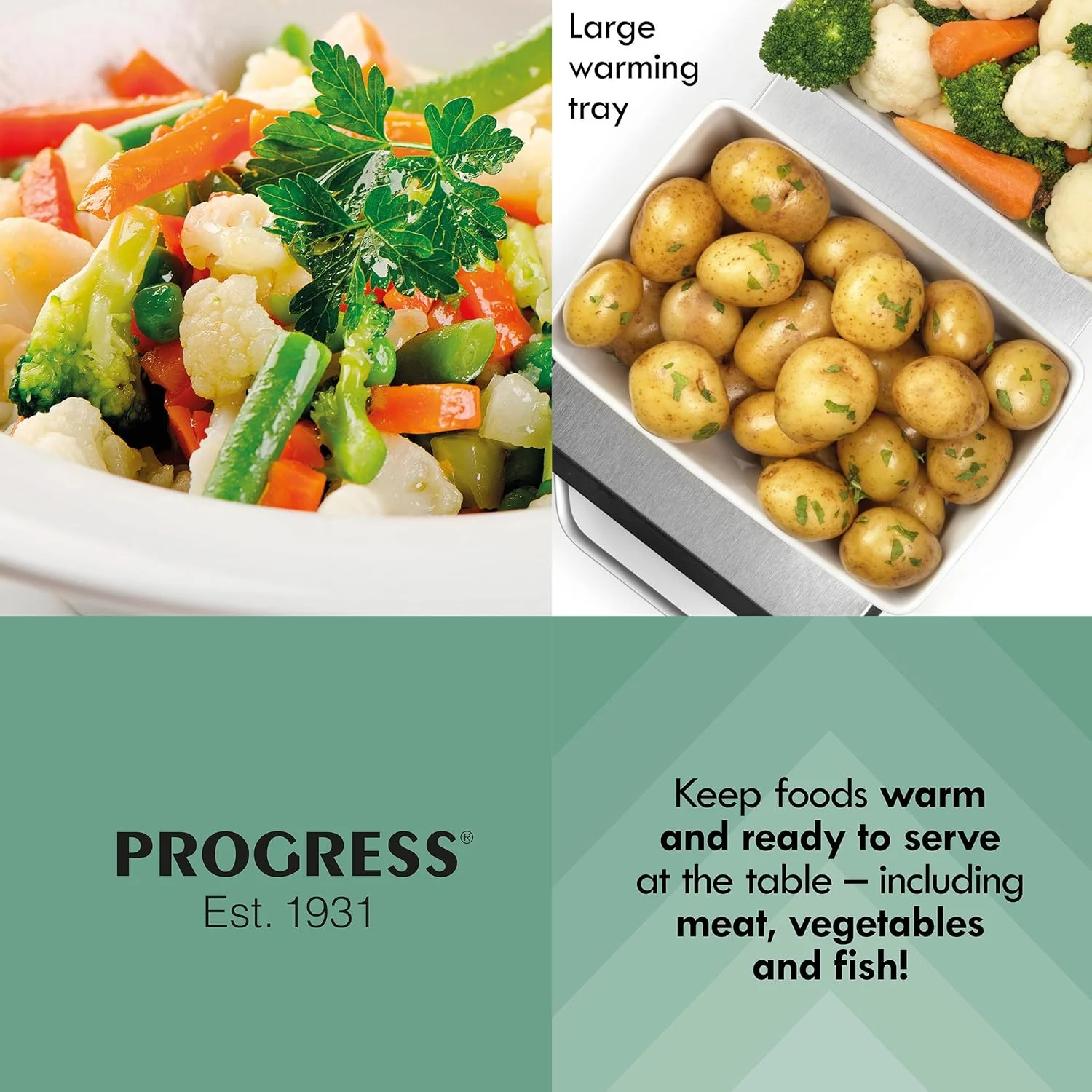 صفحه گرم نگهدارنده بی سیم Progress EK2610P، سینی بزرگ گرم کننده غذا، گرم کننده بشقاب، سینی سرو بوفه قابل حمل، 1200 وات، ضد لغزش، زمان شارژ 15 دقیقه، غذا را تا 60 دقیقه گرم نگه می دارد، مناسب برای کمپینگ/کاروان صفحه گرم نگهدارنده بی سیم Progress EK2610P، سینی بزرگ گرم کننده غذا، گرم کننده بشقاب، سینی سرو بوفه قابل حمل، 1200 وات، ضد لغزش، زمان شارژ 15 دقیقه، غذا را تا 60 دقیقه گرم نگه می دارد، مناسب برای کمپینگ/کاروان