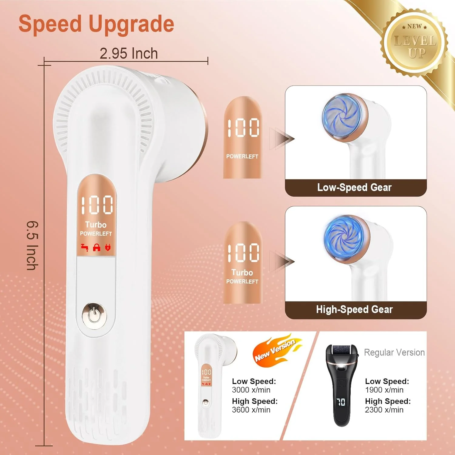 دستگاه الکتریکی از بین برنده پینه پا LAVAED، سوهان برقی پا برای پوست مرده، اسکرابر برقی پا، کیت پدیکور حرفه ای برای پاشنه های ترک خورده و پوست مرده دستگاه الکتریکی از بین برنده پینه پا LAVAED، سوهان برقی پا برای پوست مرده، اسکرابر برقی پا، کیت پدیکور حرفه ای برای پاشنه های ترک خورده و پوست مرده