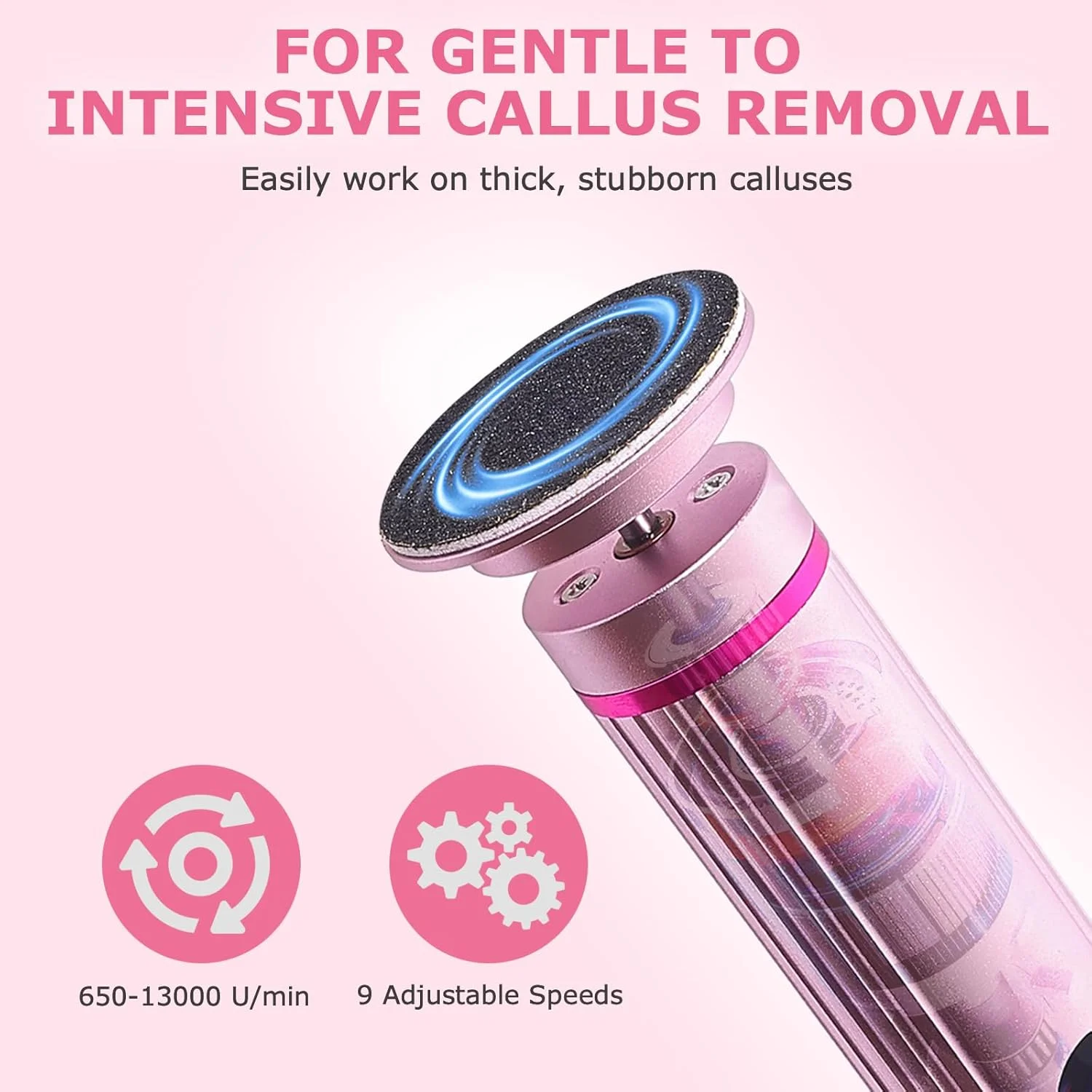 سوهان برقی پدیکور پا lazycozy®، ۱۳۰۰۰ دور در دقیقه، ۹ تنظیم سرعت، باتری قابل شارژ ۲۰۰۰ میلی آمپر، قابل حمل سوهان برقی پدیکور پا lazycozy®، ۱۳۰۰۰ دور در دقیقه، ۹ تنظیم سرعت، باتری قابل شارژ ۲۰۰۰ میلی آمپر، قابل حمل