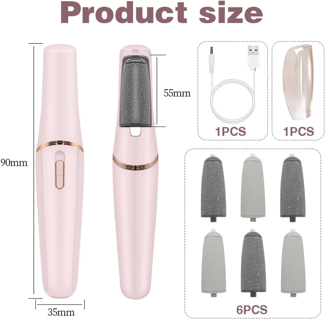 سوهان برقی پینه پا LOMUG، ست پدیکور، مراقبت برقی پا، سوهان برقی پا، ابزار پدیکور برای پوست های مرده، سفت و ترک خورده