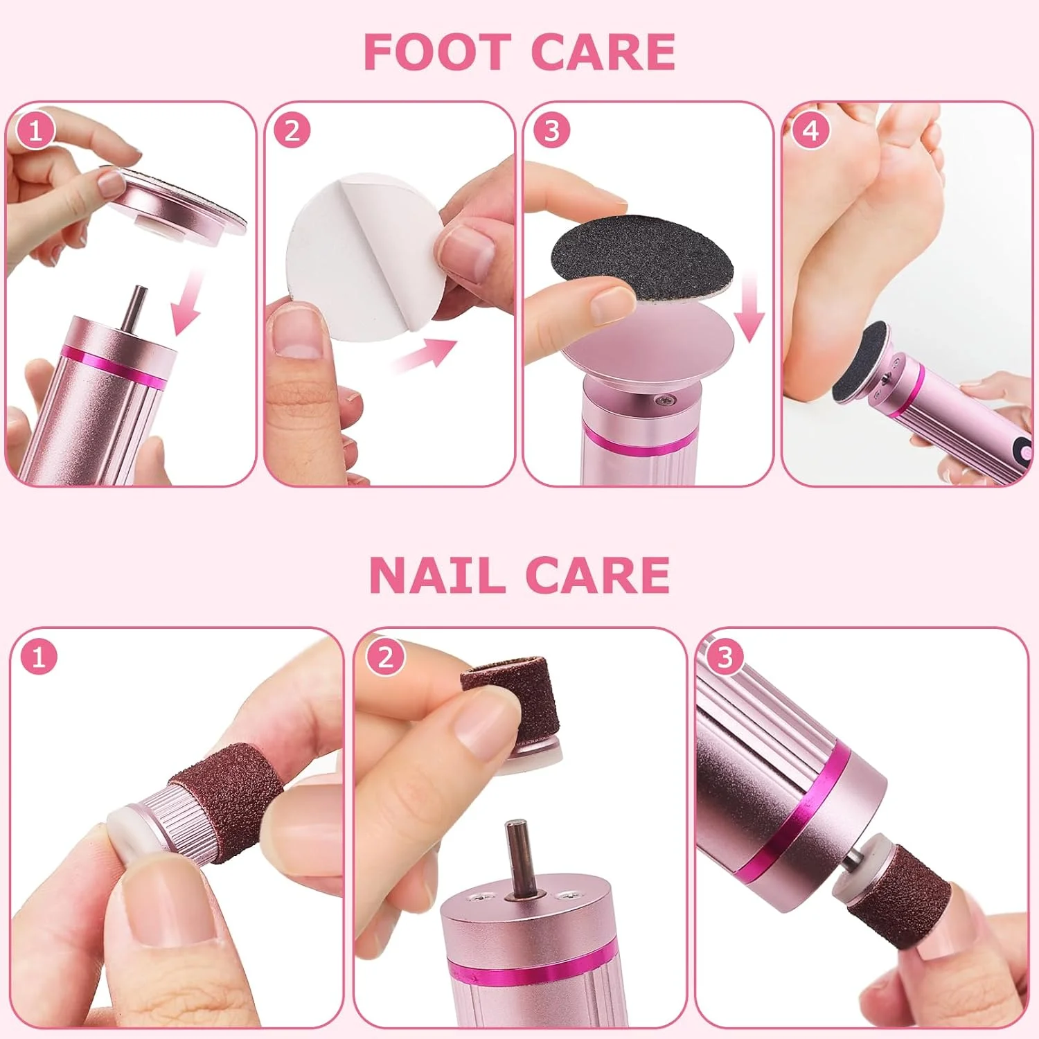 سوهان برقی پدیکور پا lazycozy®، ۱۳۰۰۰ دور در دقیقه، ۹ تنظیم سرعت، باتری قابل شارژ ۲۰۰۰ میلی آمپر، قابل حمل سوهان برقی پدیکور پا lazycozy®، ۱۳۰۰۰ دور در دقیقه، ۹ تنظیم سرعت، باتری قابل شارژ ۲۰۰۰ میلی آمپر، قابل حمل