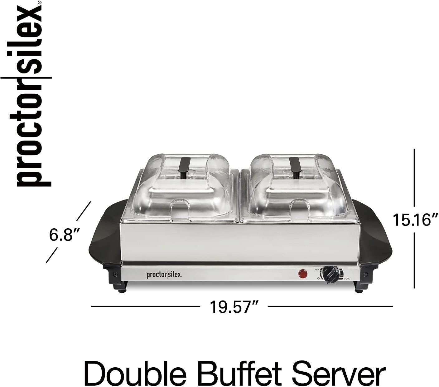 گرم نگهدارنده غذا و بوفه سرور پراکتور سیلکس، حرارت قابل تنظیم، مناسب مهمانی ها، تعطیلات و پذیرایی، شامل دو ظرف گرم کننده 2.5 کوارت، استیل ضد زنگ گرم نگهدارنده غذا و بوفه سرور پراکتور سیلکس، حرارت قابل تنظیم، مناسب مهمانی ها، تعطیلات و پذیرایی، شامل دو ظرف گرم کننده 2.5 کوارت، استیل ضد زنگ