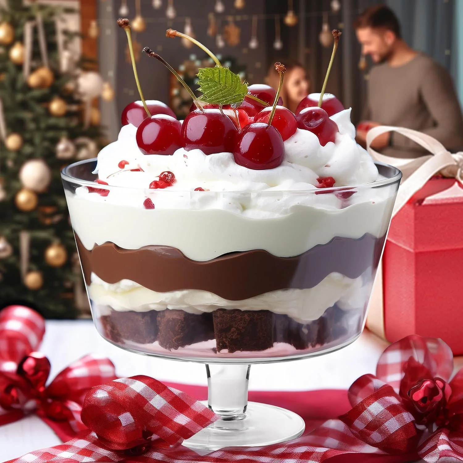 ظرف دسر خوری پایه دار پریکوی، مدل مدرن شیشه ای گرد مناسب مهمانی، استند نمایش دسر برای بستنی، کیک، سالاد، میوه و تزئینات، نسخه ضخیم شده 2025 ظرف دسر خوری پایه دار پریکوی، مدل مدرن شیشه ای گرد مناسب مهمانی، استند نمایش دسر برای بستنی، کیک، سالاد، میوه و تزئینات، نسخه ضخیم شده 2025