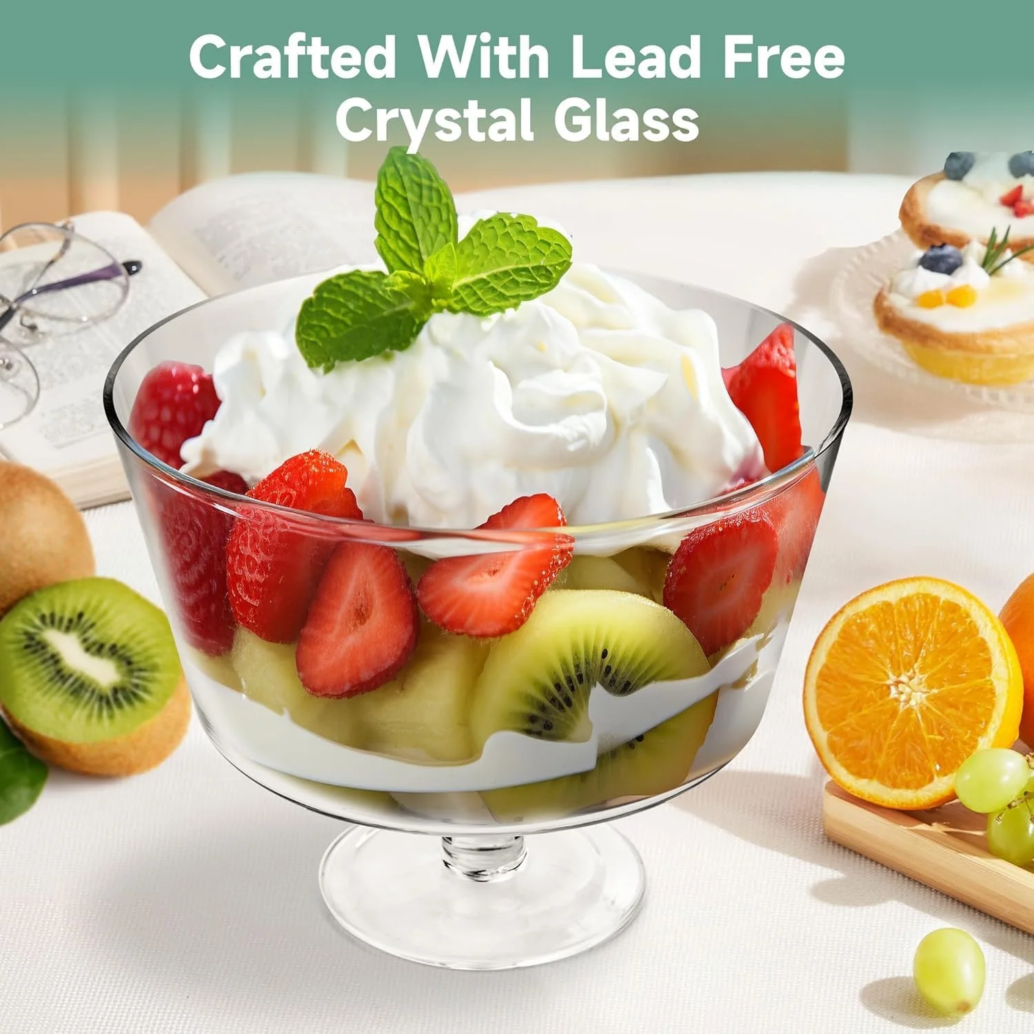 ظرف دسر خوری پایه دار پریکوی، مدل مدرن شیشه ای گرد مناسب مهمانی، استند نمایش دسر برای بستنی، کیک، سالاد، میوه و تزئینات، نسخه ضخیم شده 2025 ظرف دسر خوری پایه دار پریکوی، مدل مدرن شیشه ای گرد مناسب مهمانی، استند نمایش دسر برای بستنی، کیک، سالاد، میوه و تزئینات، نسخه ضخیم شده 2025