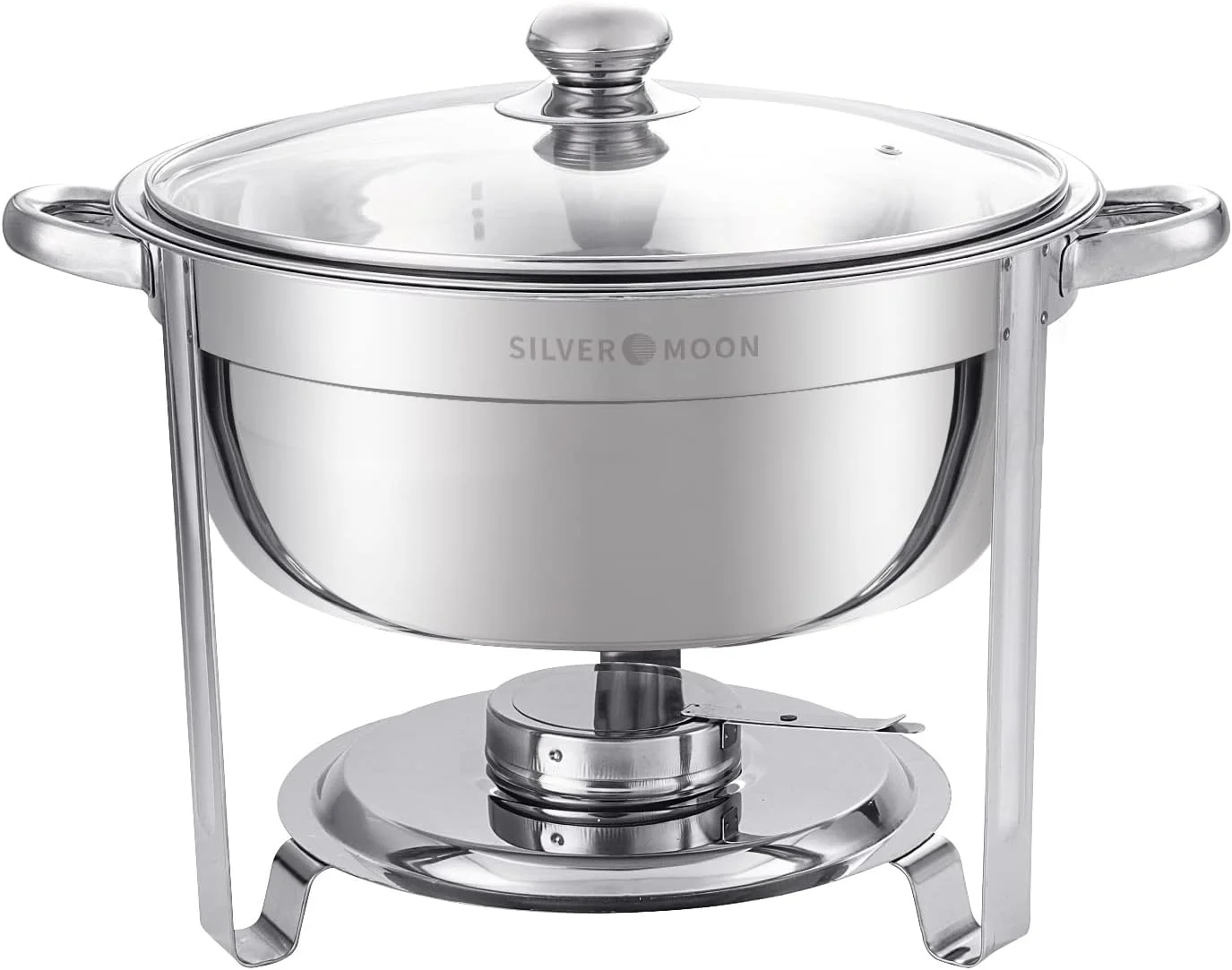 ظرف گرم نگهدارنده غذا گرد SILVER MOON با ظرفیت 4.5 کوارت، ست گرمکن بوفه، گرمکن بوفه استیل ضد زنگ با درب شیشه ای، ست گرمکن غذا برای پذیرایی، گرمکن بوفه برای مهمانی ها ظرف گرم نگهدارنده غذا گرد SILVER MOON با ظرفیت 4.5 کوارت، ست گرمکن بوفه، گرمکن بوفه استیل ضد زنگ با درب شیشه ای، ست گرمکن غذا برای پذیرایی، گرمکن بوفه برای مهمانی ها