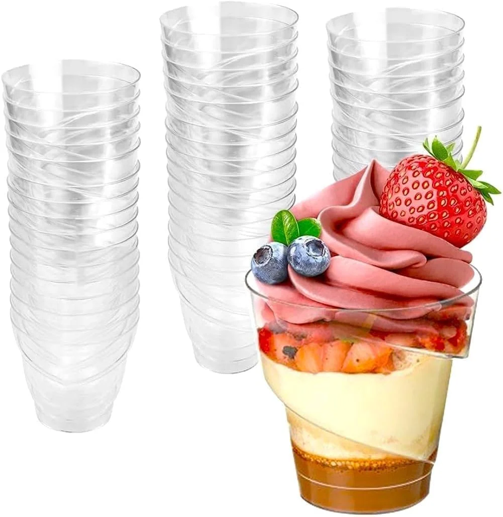 سیلک روت - 100 عدد فنجان دسر پلاستیکی، فنجان دسر گرد مارپیچی 160 میلی لیتری شفاف، کاسه سرو قابل استفاده مجدد برای دسر پودینگ موس مهمانی، 7 × 7 سانتی متر سیلک روت - 100 عدد فنجان دسر پلاستیکی، فنجان دسر گرد مارپیچی 160 میلی لیتری شفاف، کاسه سرو قابل استفاده مجدد برای دسر پودینگ موس مهمانی، 7 × 7 سانتی متر