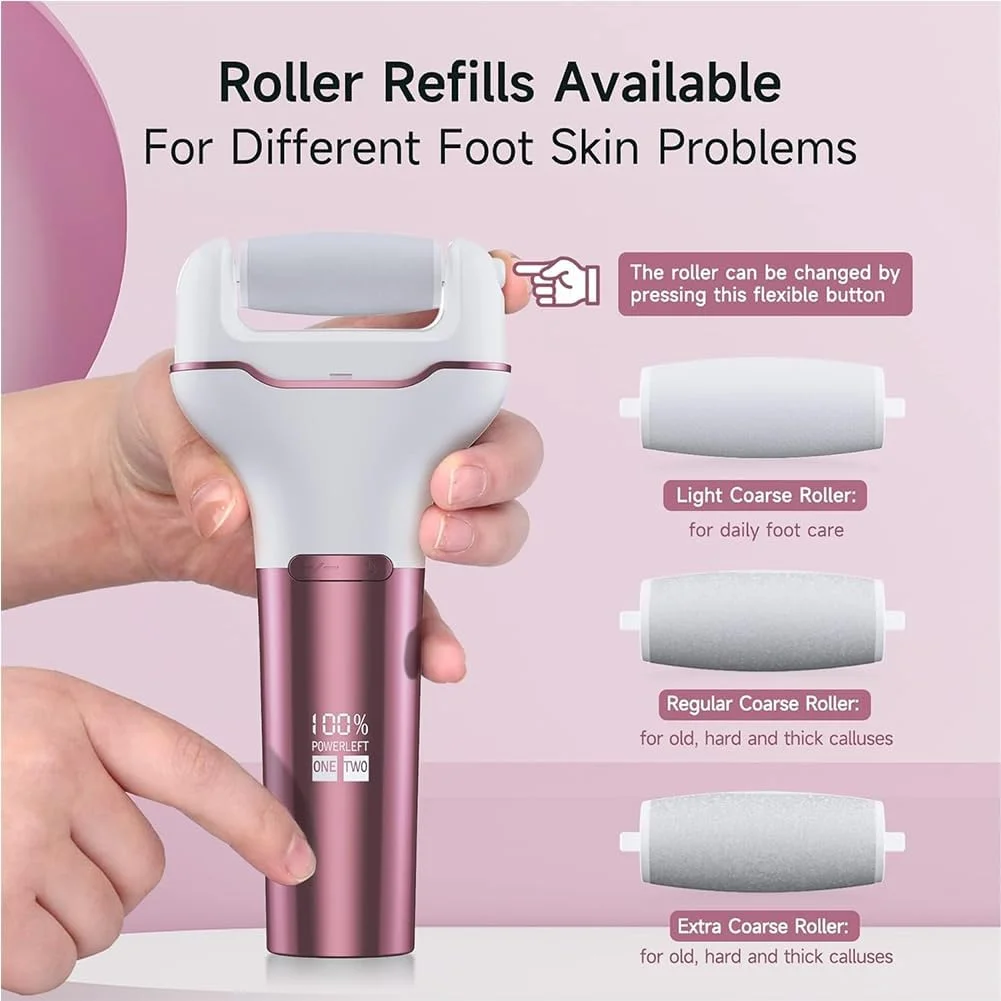 سوهان برقی پا MIKUER، دستگاه شارژی از بین برنده پینه و پوست مرده پا، کیت ضد آب پدیکور با 2 سرعت، کیت مراقبت از پا با نمایشگر LED باتری (صورتی گل رز) سوهان برقی پا MIKUER، دستگاه شارژی از بین برنده پینه و پوست مرده پا، کیت ضد آب پدیکور با 2 سرعت، کیت مراقبت از پا با نمایشگر LED باتری (صورتی گل رز)