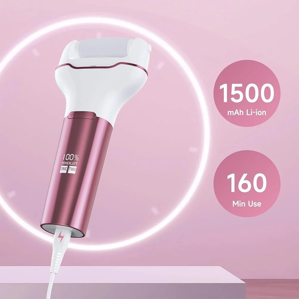 سوهان برقی پا MIKUER، دستگاه شارژی از بین برنده پینه و پوست مرده پا، کیت ضد آب پدیکور با 2 سرعت، کیت مراقبت از پا با نمایشگر LED باتری (صورتی گل رز) سوهان برقی پا MIKUER، دستگاه شارژی از بین برنده پینه و پوست مرده پا، کیت ضد آب پدیکور با 2 سرعت، کیت مراقبت از پا با نمایشگر LED باتری (صورتی گل رز)