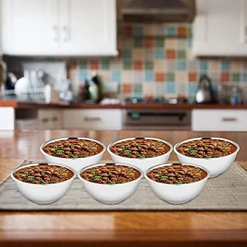 ست کاسه دسر استیل بودجه ای شری و سام - 6 تکه ست کاسه دسر استیل بودجه ای شری و سام - 6 تکه