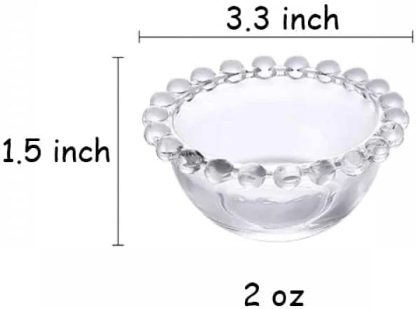 سِزیکاتو، 2 عدد کاسه دسر شیشه ای شفاف با لبه های مهره دار، کاسه سس 3.3 اینچی سِزیکاتو، 2 عدد کاسه دسر شیشه ای شفاف با لبه های مهره دار، کاسه سس 3.3 اینچی