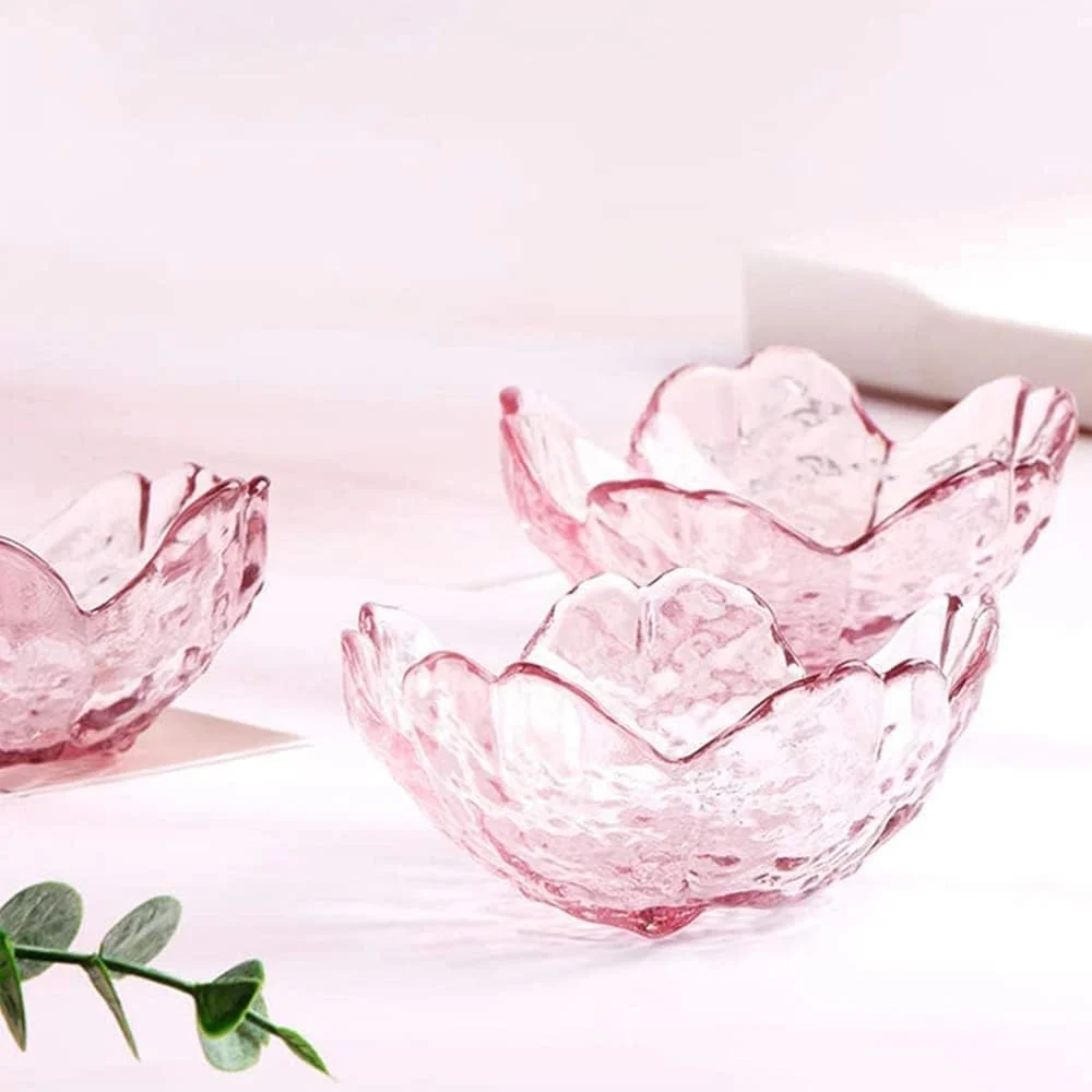 جاده ابریشم - ست 2 عدد کاسه شیشه ای کوچک طرح شکوفه گیلاس صورتی - مناسب برای دسر، سس و جاشمعی جاده ابریشم - ست 2 عدد کاسه شیشه ای کوچک طرح شکوفه گیلاس صورتی - مناسب برای دسر، سس و جاشمعی