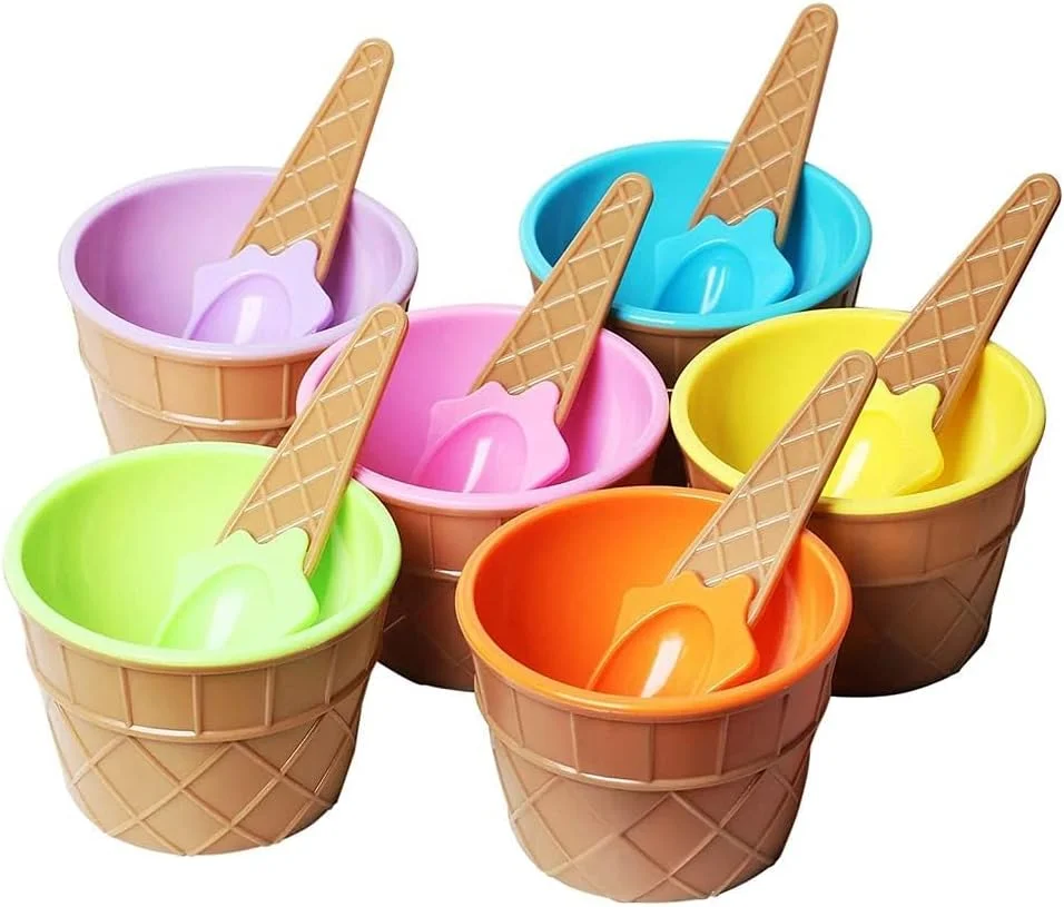 ست کاسه بستنی 6 تکه کودکانه SKEIDO – کاسه های دسر پلاستیکی رنگارنگ بدون BPA به همراه قاشق (چند رنگ، 6.2 سانتی متر) ست کاسه بستنی 6 تکه کودکانه SKEIDO – کاسه های دسر پلاستیکی رنگارنگ بدون BPA به همراه قاشق (چند رنگ، 6.2 سانتی متر)