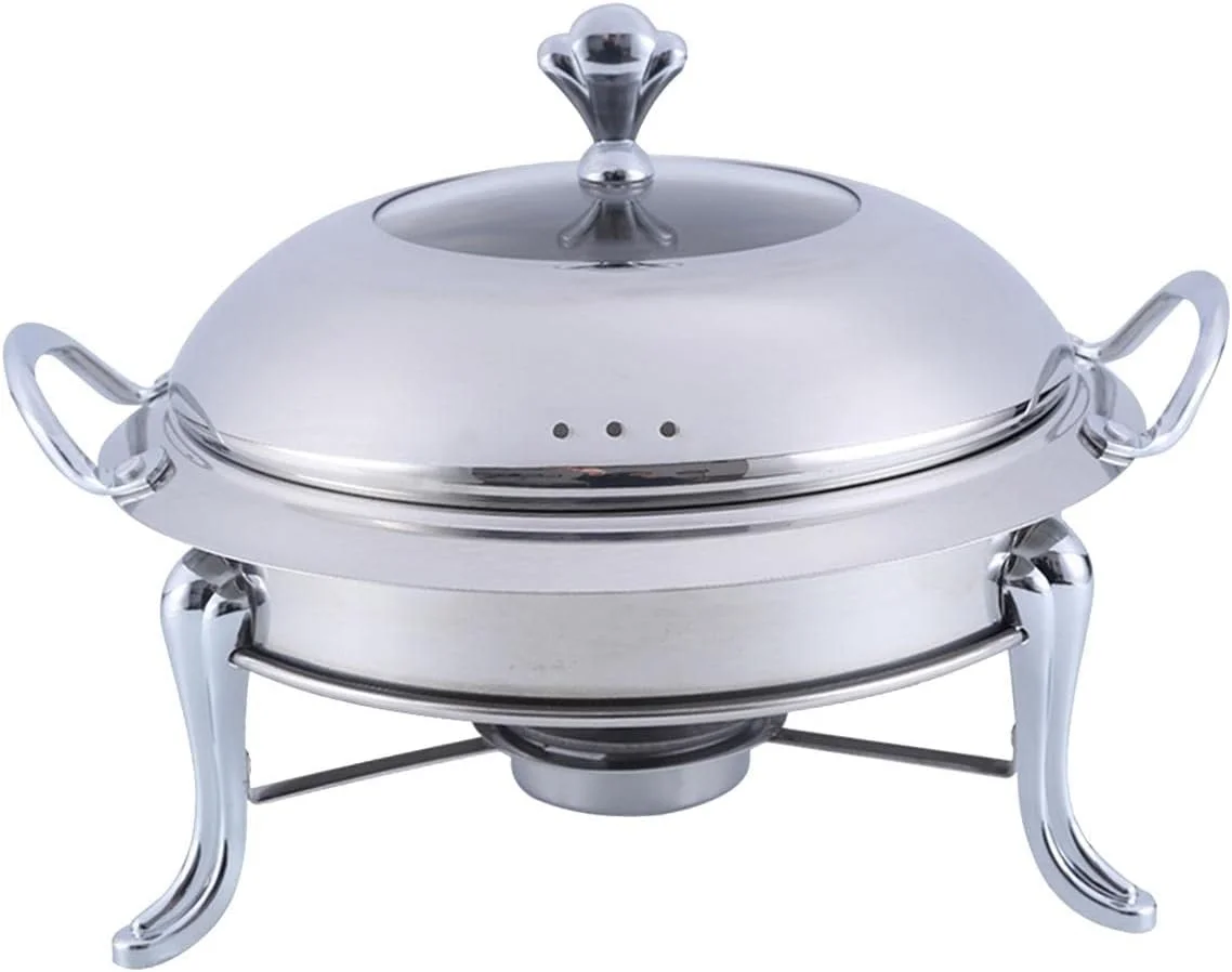 ست گرمکن بوفه استیل ضد زنگ MOUOKU، دیگ سوخت جامد، گرمکن بوفه ضد جوش، گرمکن غذا برای ظروف آشپزخانه، مسافرت، نقره ای ست گرمکن بوفه استیل ضد زنگ MOUOKU، دیگ سوخت جامد، گرمکن بوفه ضد جوش، گرمکن غذا برای ظروف آشپزخانه، مسافرت، نقره ای