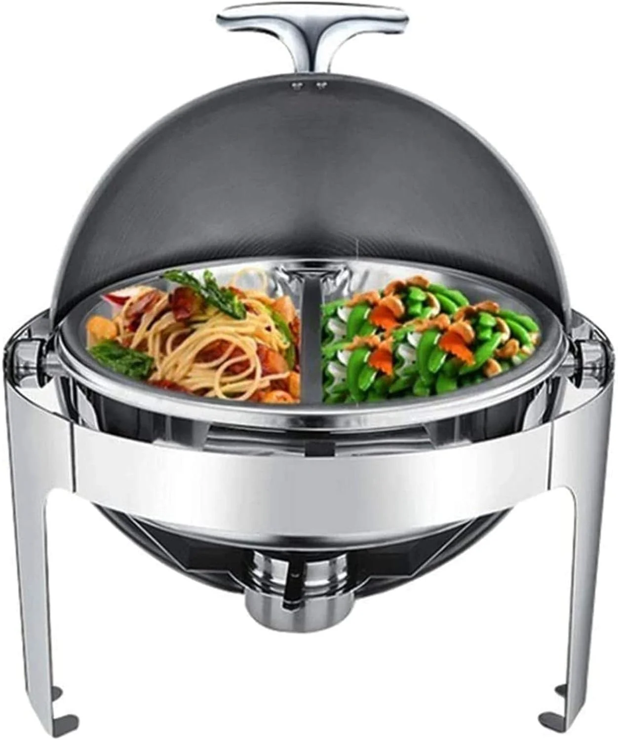 ظرف گرم نگهدارنده غذا گرد استیل، ظرف گرم نگهدارنده غذا استیل 5 لیتری، ست حرفه ای گرم کننده غذا برای پذیرایی، بوفه و مهمانی، درب کامل ظرف گرم نگهدارنده غذا گرد استیل، ظرف گرم نگهدارنده غذا استیل 5 لیتری، ست حرفه ای گرم کننده غذا برای پذیرایی، بوفه و مهمانی، درب کامل