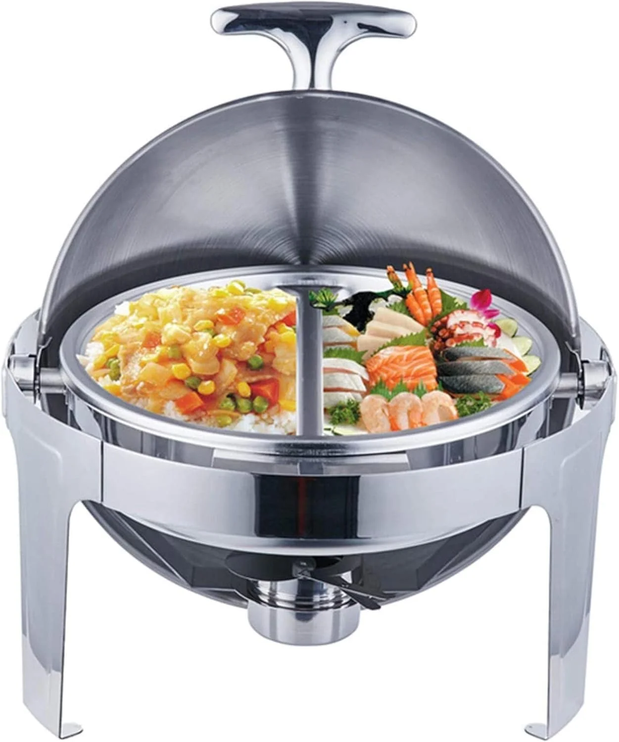 ظرف گرم نگهدارنده غذا گرد استیل، ظرف گرم نگهدارنده غذا استیل 5 لیتری، ست حرفه ای گرم کننده غذا برای پذیرایی، بوفه و مهمانی، درب کامل ظرف گرم نگهدارنده غذا گرد استیل، ظرف گرم نگهدارنده غذا استیل 5 لیتری، ست حرفه ای گرم کننده غذا برای پذیرایی، بوفه و مهمانی، درب کامل